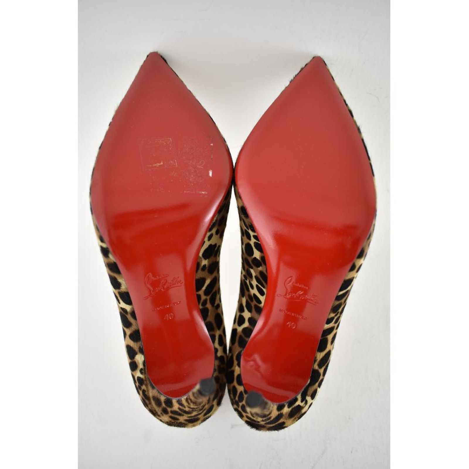 Christian Louboutin Kate 100 Pony Madagascar Leopard Black Brown Heel Pump 40 Size US 10 / IT 40 - 12 Thumbnail