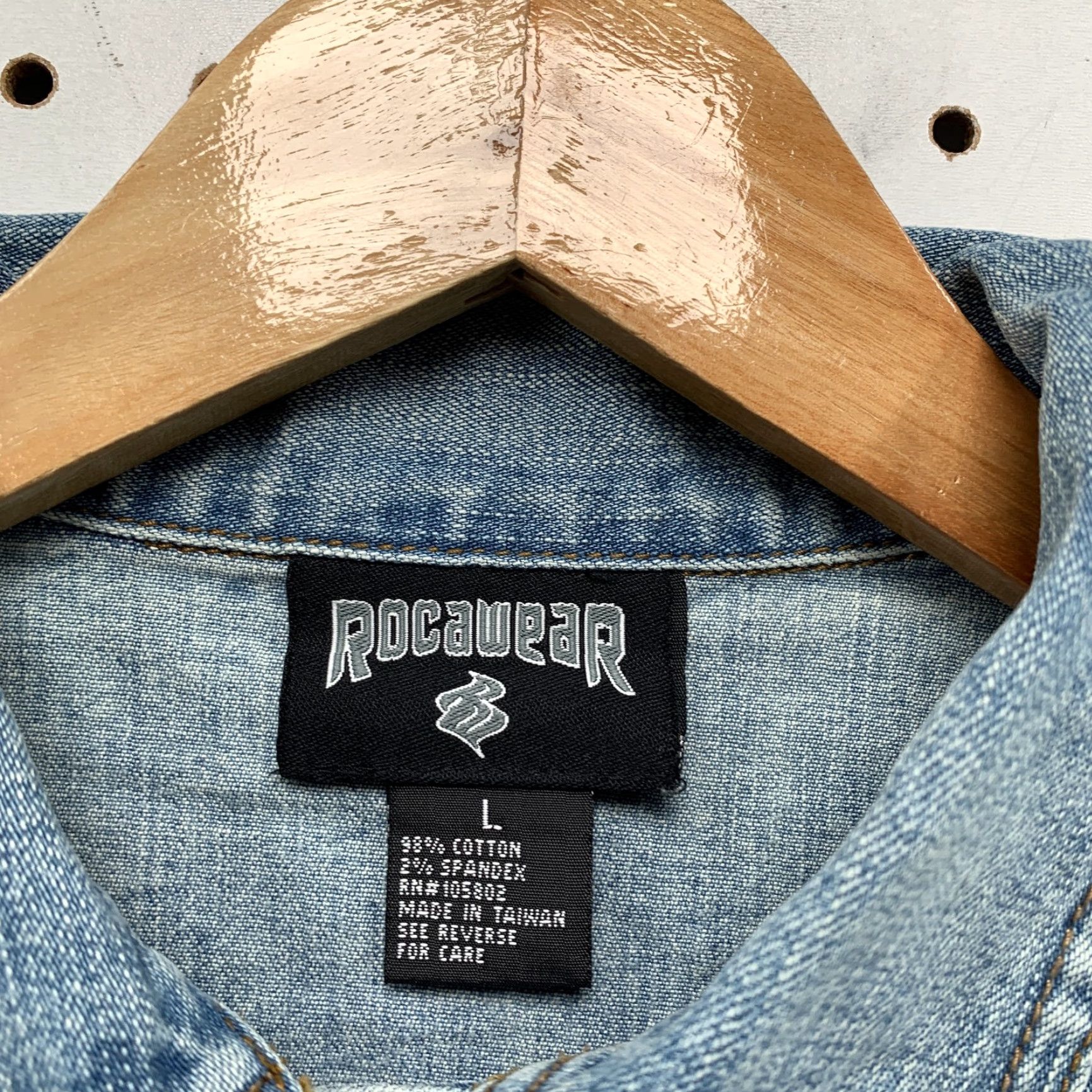 Rocawear VINTAGE Rocawear Jacket Womens Large Blue Button Casual Rocawear Denim Y2K Womens Size L / US 10 / IT 46 - 4 Thumbnail