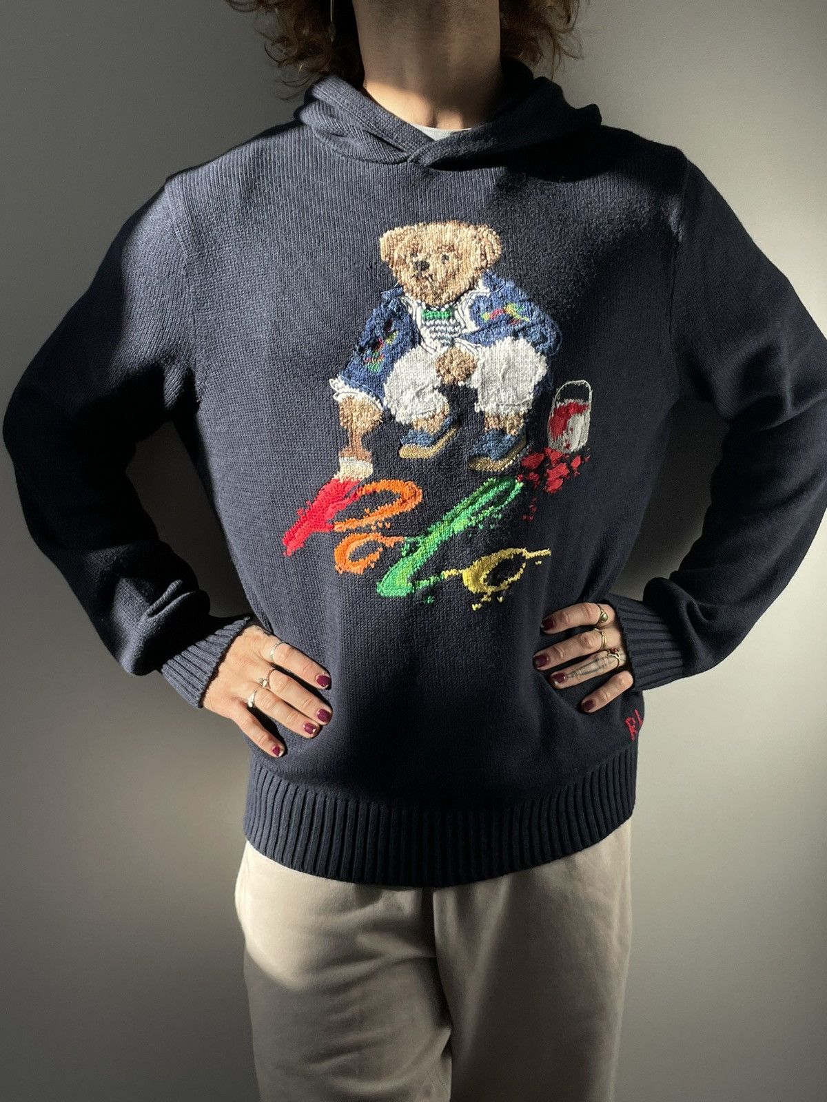 image of Polo Ralph Lauren Pull À Capuche En Coton Avec Ours Polo | Nouvelle Collection in Blue (Size Large)