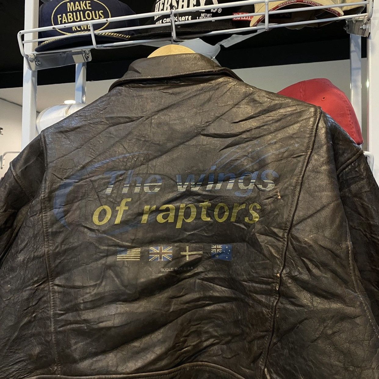 Bugle Boy Bugle Boy USA Type A-2 Flight Bomber Military Leather Jacket Size US L / EU 52-54 / 3 - 3 Thumbnail
