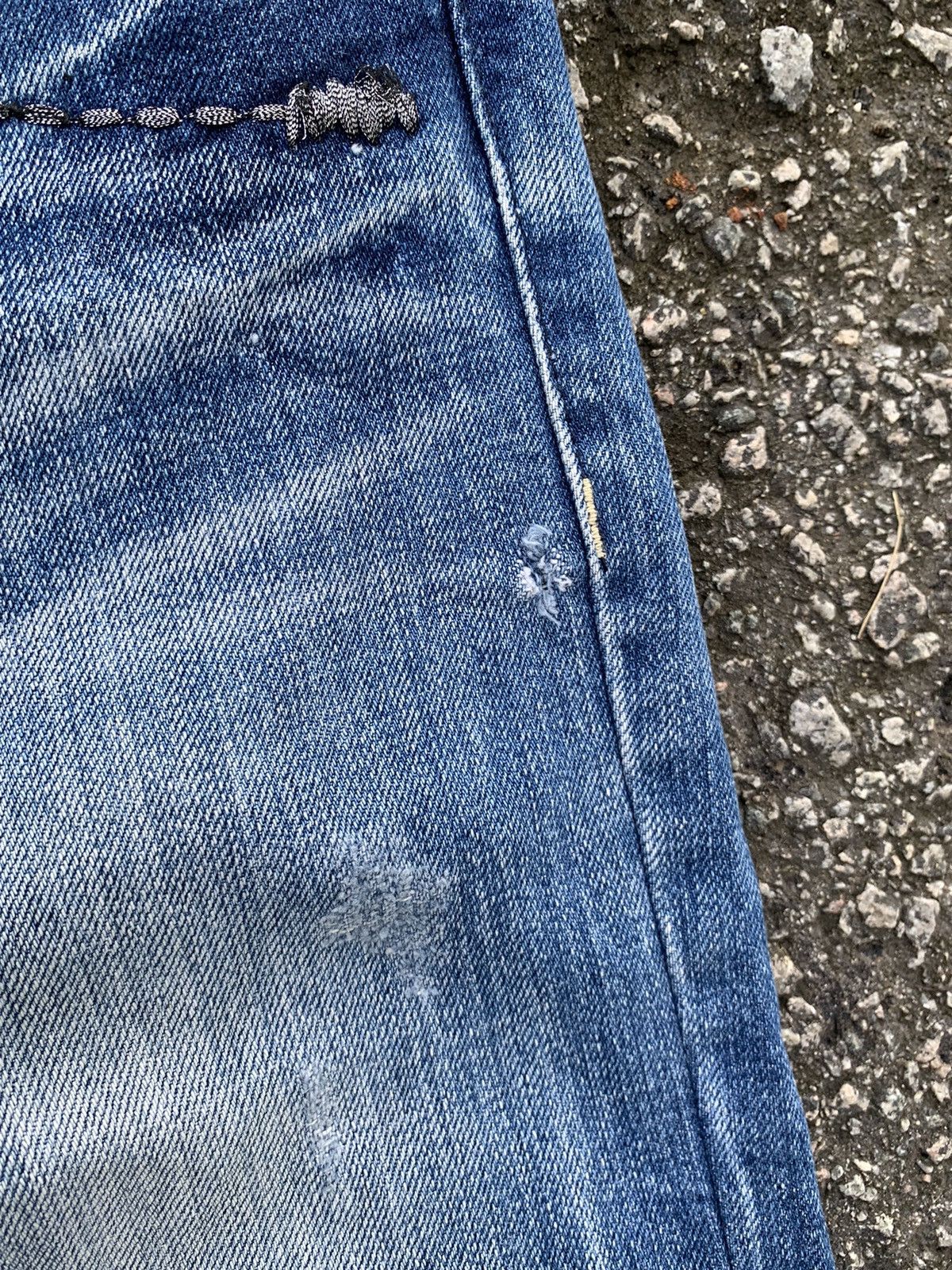 If Six Was Nine × Le Grande Bleu (L.G.B.) RED PEPPER JAPANES FADED & RUSTY PUNK STYLE DISTRESSED DENIM Size US 34 / EU 50 - 22 Thumbnail