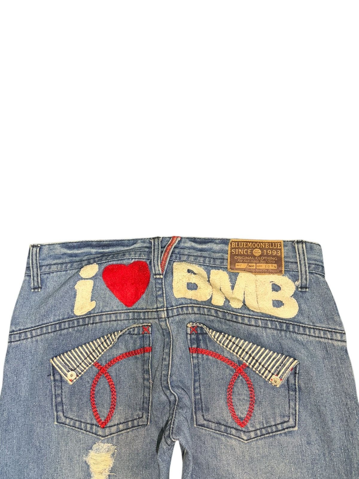 Dsquared2 Vintage Blue Moon Embellished Distressed Loose Jeans Size 32" / US 10 / IT 46 - 4 Thumbnail