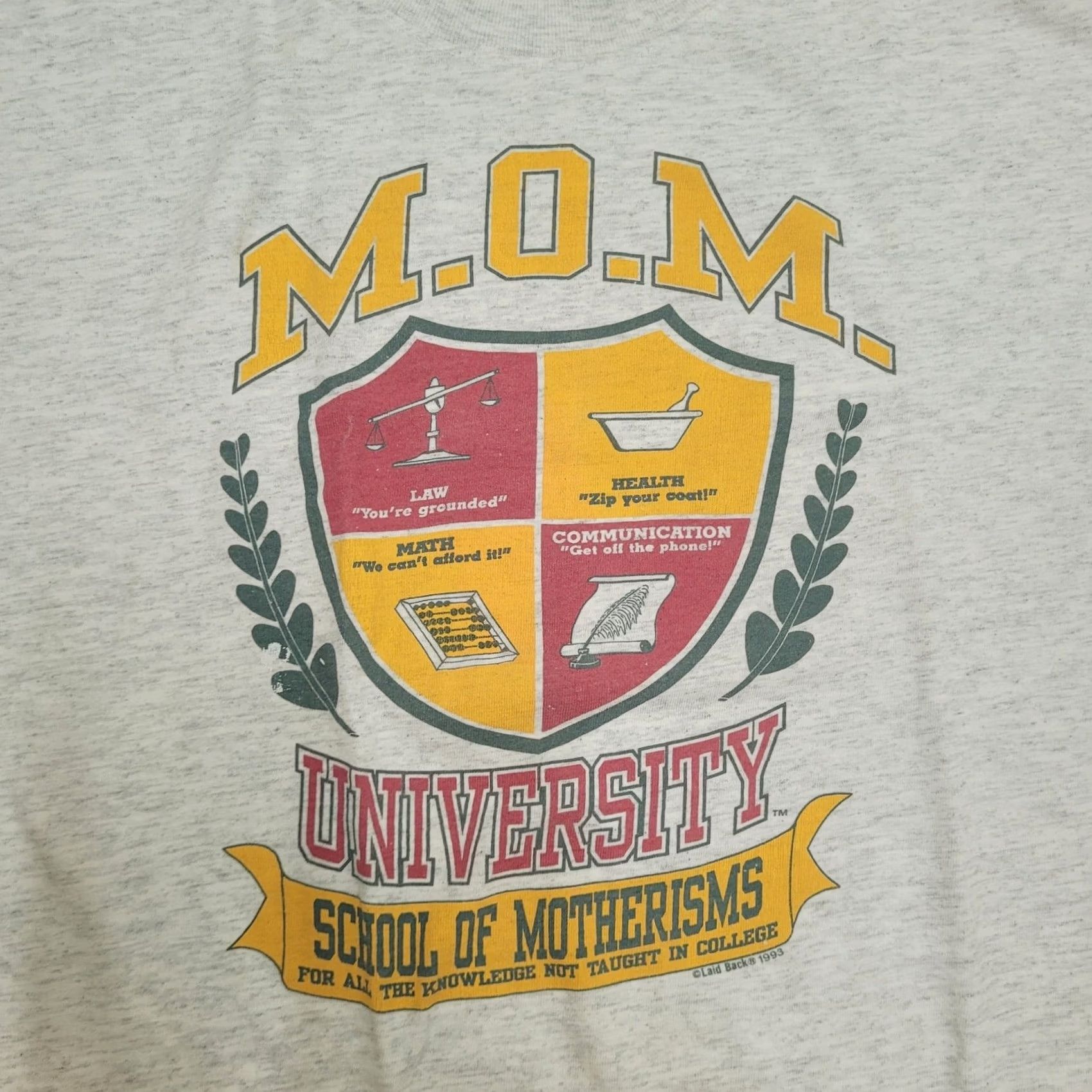 Vintage VINTAGE 90s MOM University T-Shirt Womens XL Oversized Single Stitch Graphic Print Double-Sided 2XL Tee Dress Size XL / US 12-14 / IT 48-50 - 2 Thumbnail