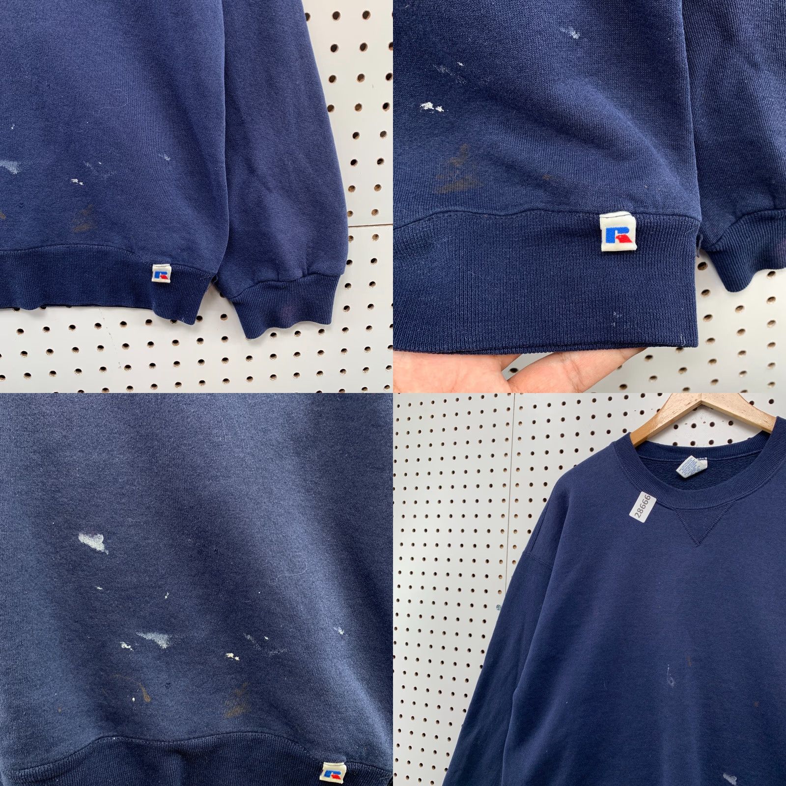 Russell Athletic VINTAGE Russell Athletic Sweatshirt Crewneck XL Men Blue 90s Distressed Paint Pullover Sweatshirt Size US XL / EU 56 / 4 - 8 Thumbnail
