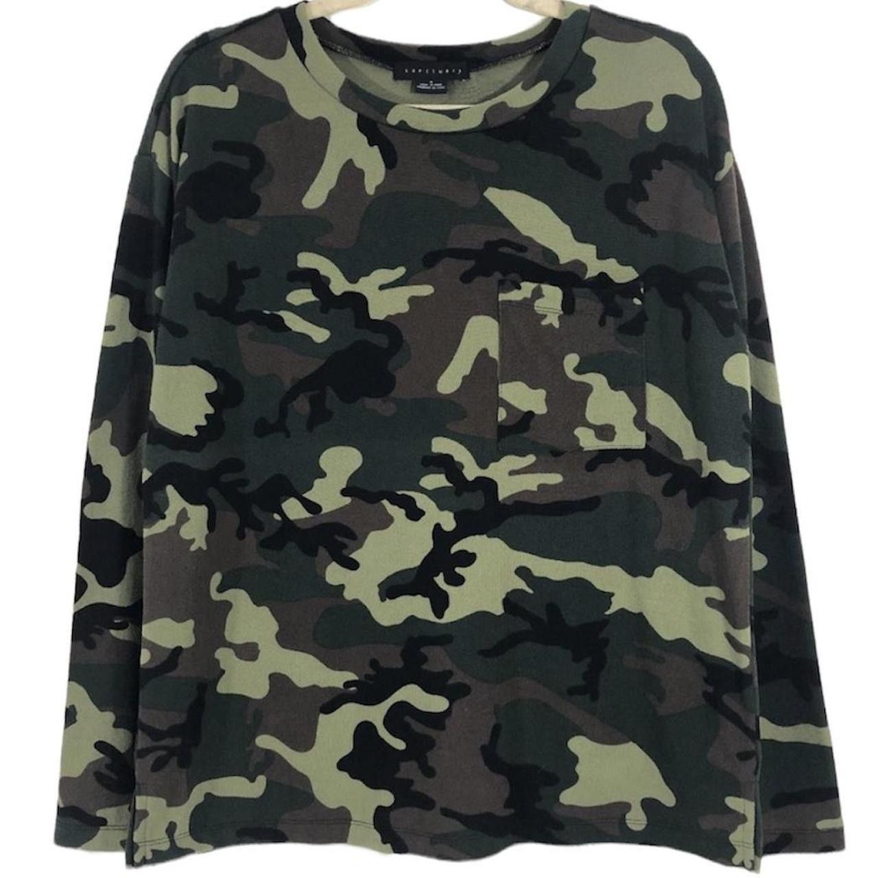 Sanctuary New Sanctuary Camo Lightweight Knit Crewneck Pocket Sweater Size S / US 4 / IT 40 - 3 Thumbnail