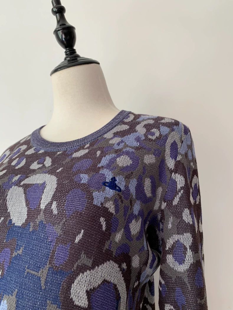 Vivienne Westwood Vivienne Westwood Blue leopard print knit top Size M / US 6-8 / IT 42-44 - 4 Thumbnail