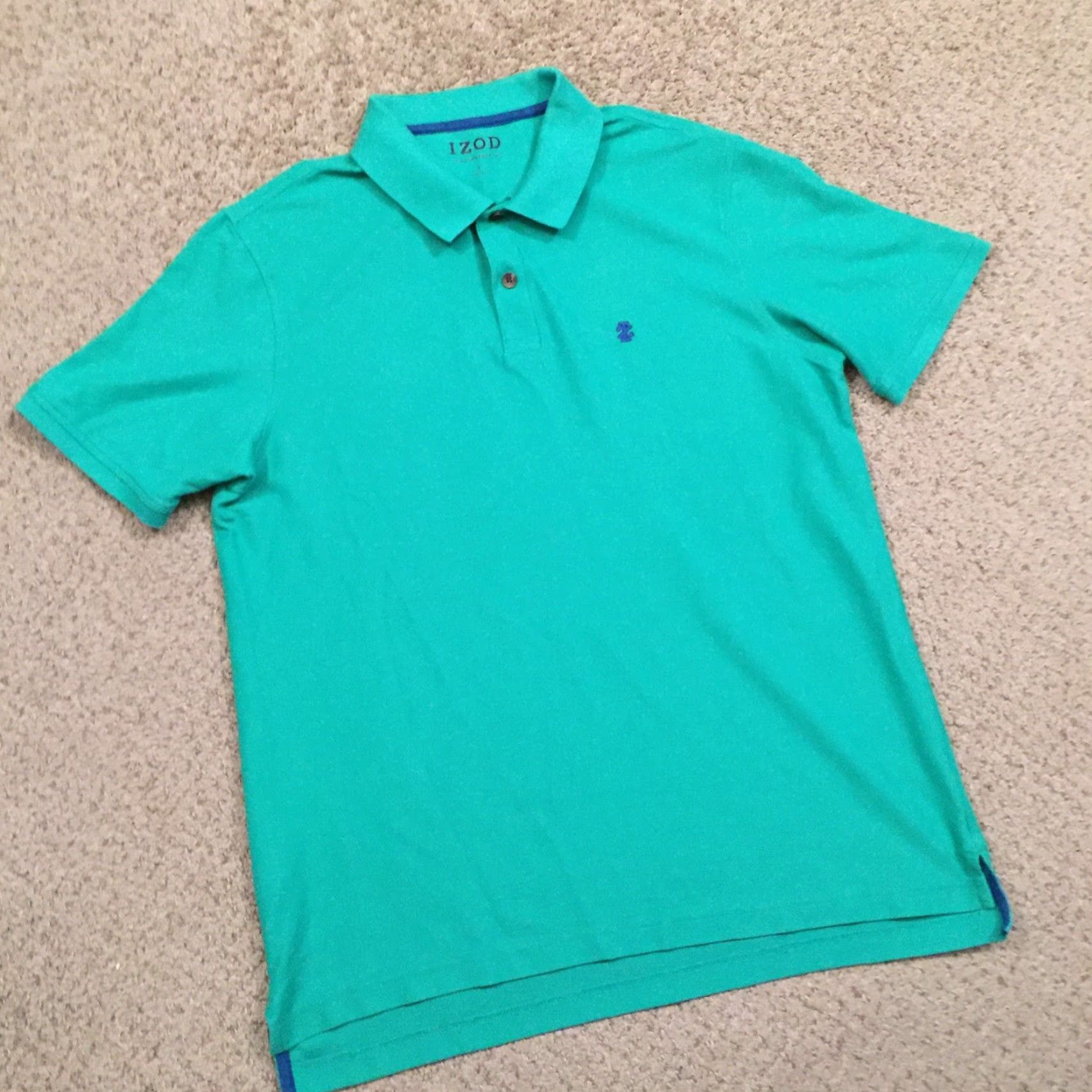 Izod Izod Polo Shirt Mens L Green Knit Short Sleeve Polo Men Size L Green Knit Solid Polo Shirt Mens Green IZOD Short Sleeve Polo shirt Size US L / EU 52-54 / 3 - 5 Thumbnail