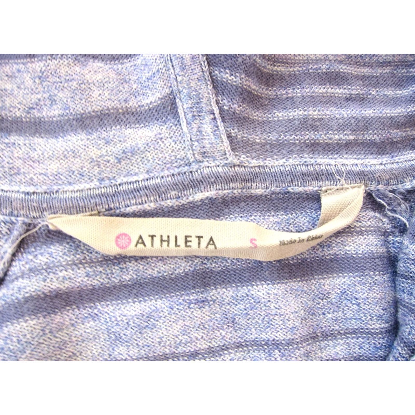 Athleta Athleta Purple Striped Stretch Hoodie Sweatshirt S Size S / US 4 / IT 40 - 3 Thumbnail