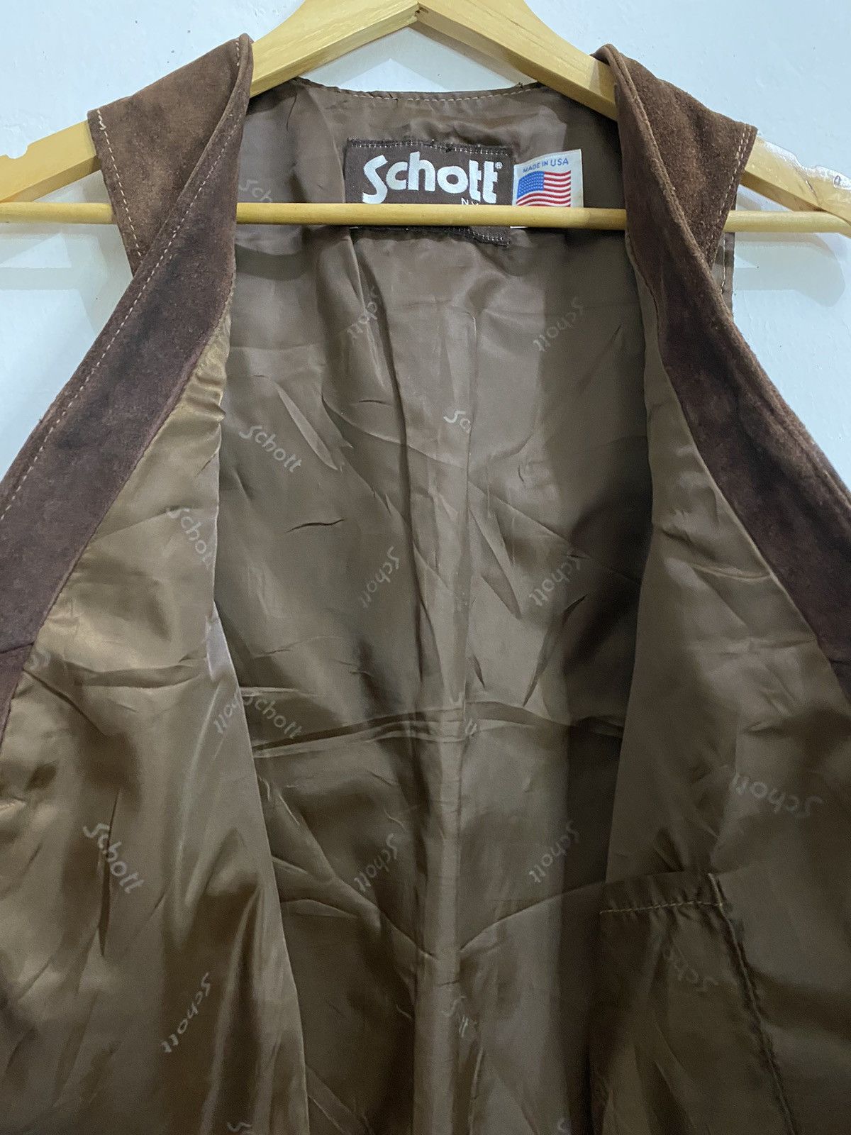 Schott × Vintage 💫Steals💫Vintage Schott Vest Tank Top Leather Rare Size US S / EU 44-46 / 1 - 4 Thumbnail