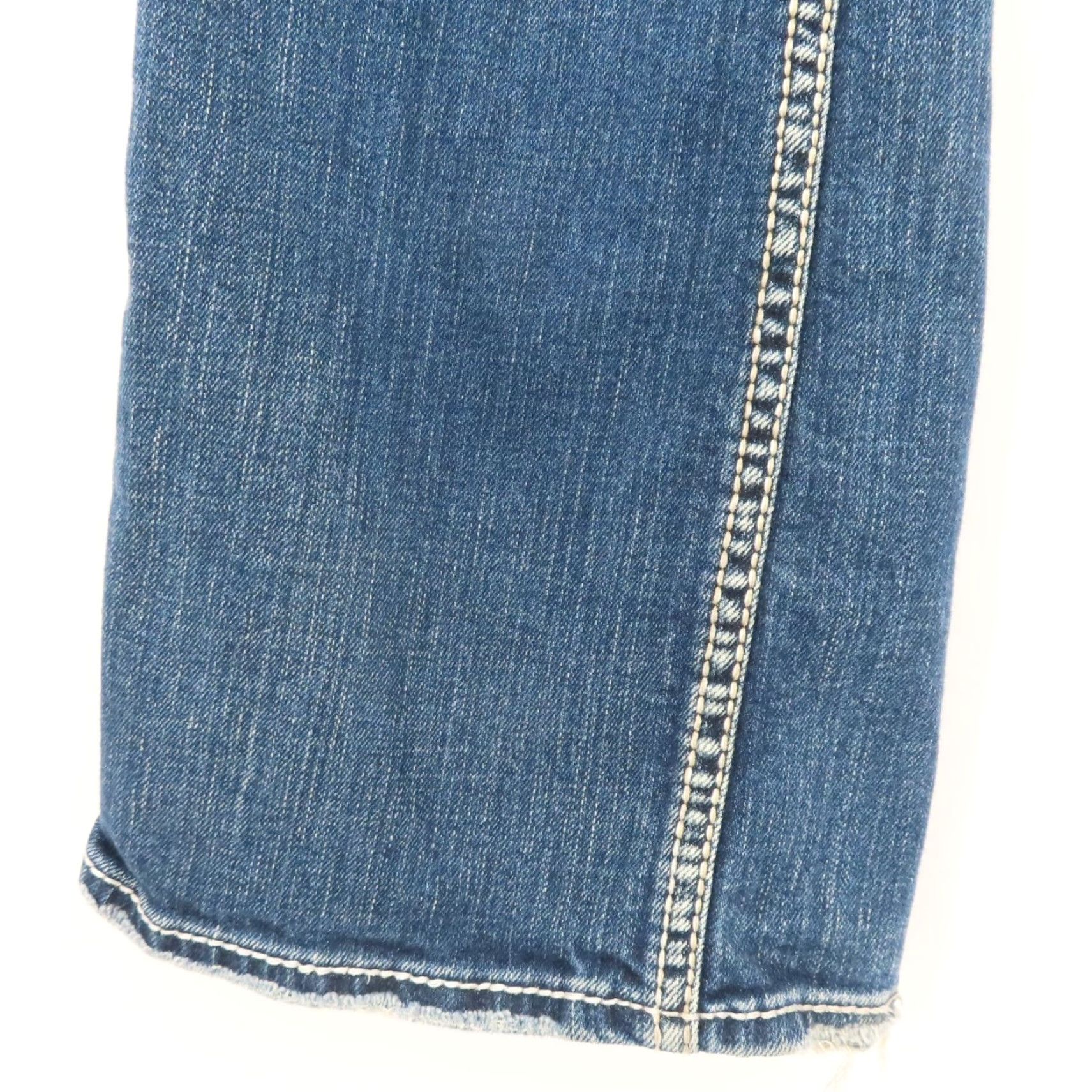 Silver Jeans Co. Silver Jeans Women 5 Twisted Bootcut Distressed Denim Solid Blue White Seams Jeans Women Size 5 Bootcut 5-Pocket Denim Cotton Blend Vintage No Size 27" / US 4 / IT 40 - 5 Thumbnail