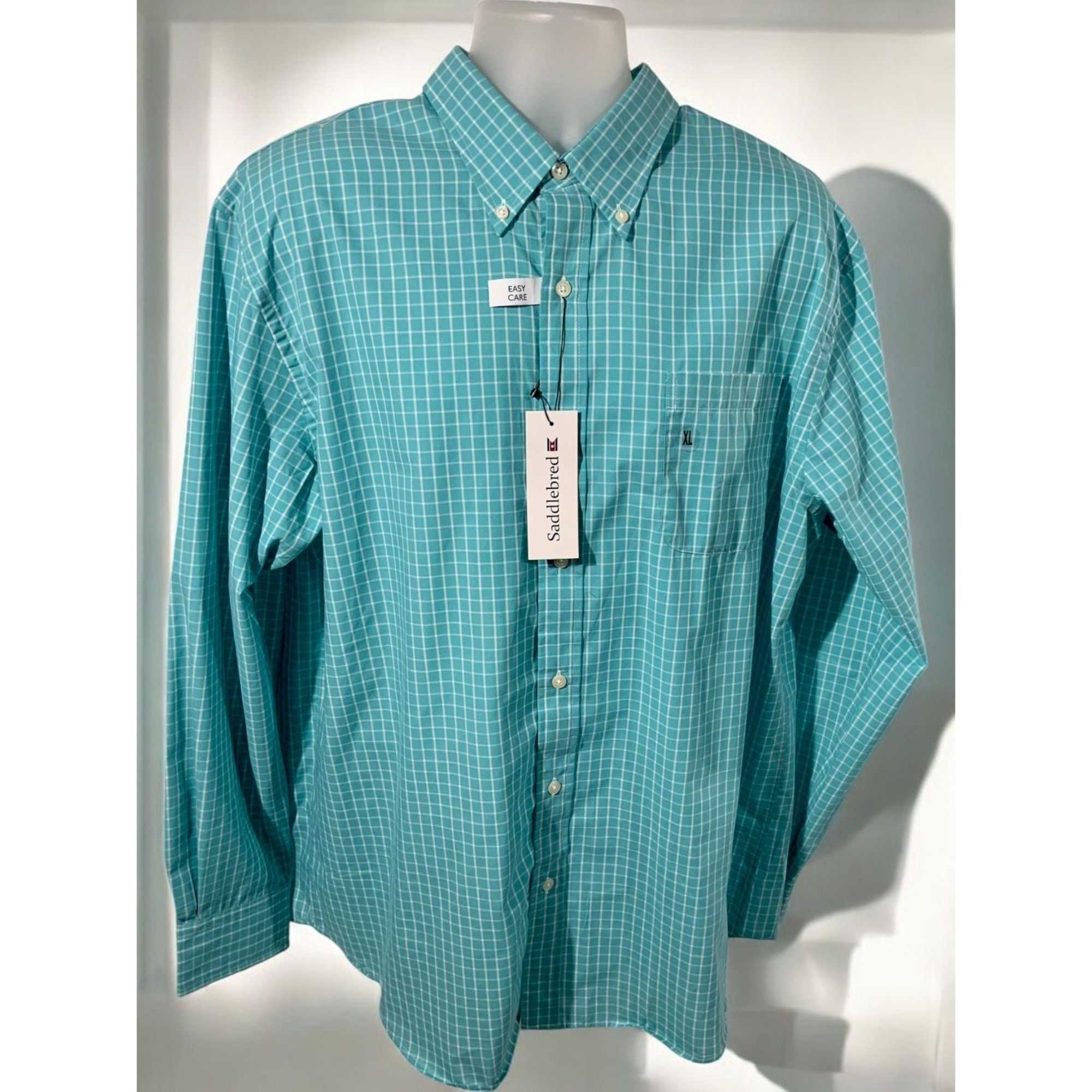 Saddlebred Saddlebred Classic Fit Turquoise Checkered Shirt NEW XL Size US XL / EU 56 / 4 - 8 Thumbnail