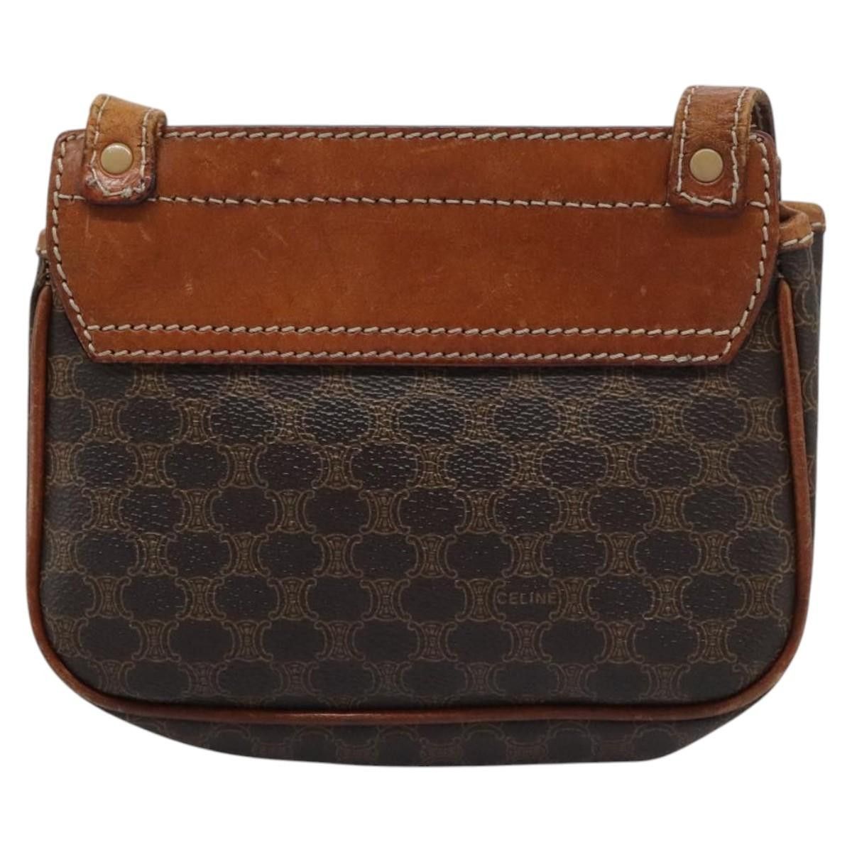 Celine CELINE Macadam Canvas Shoulder Bag Pvc Leather Brown Size ONE SIZE - 3 Thumbnail