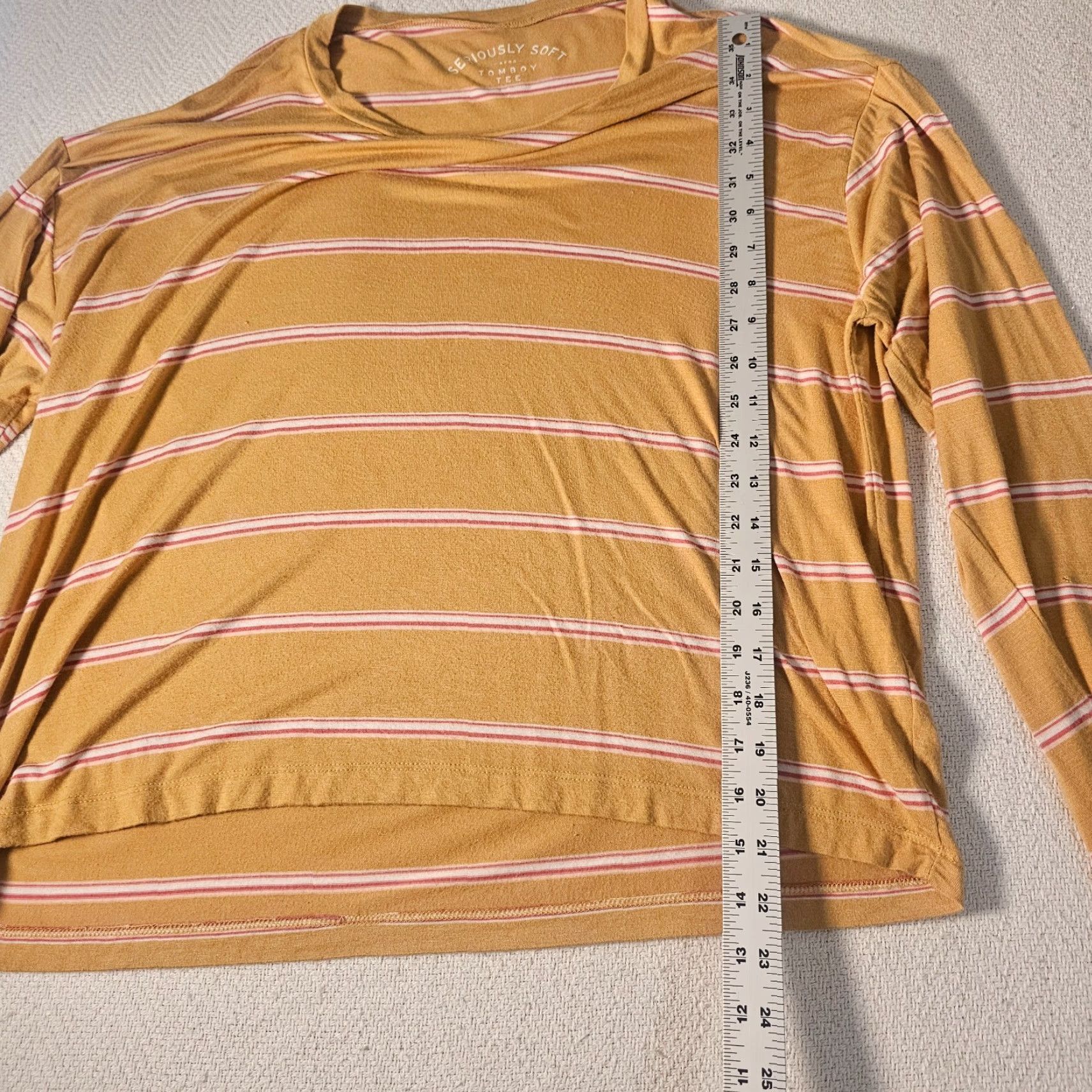 Vintage VINTAGE Aero Tee Shirt Women XL Yellow Striped Seriously Soft Tomboy Long Sleeve Stretch Shirt Size XL / US 12-14 / IT 48-50 - 7 Thumbnail
