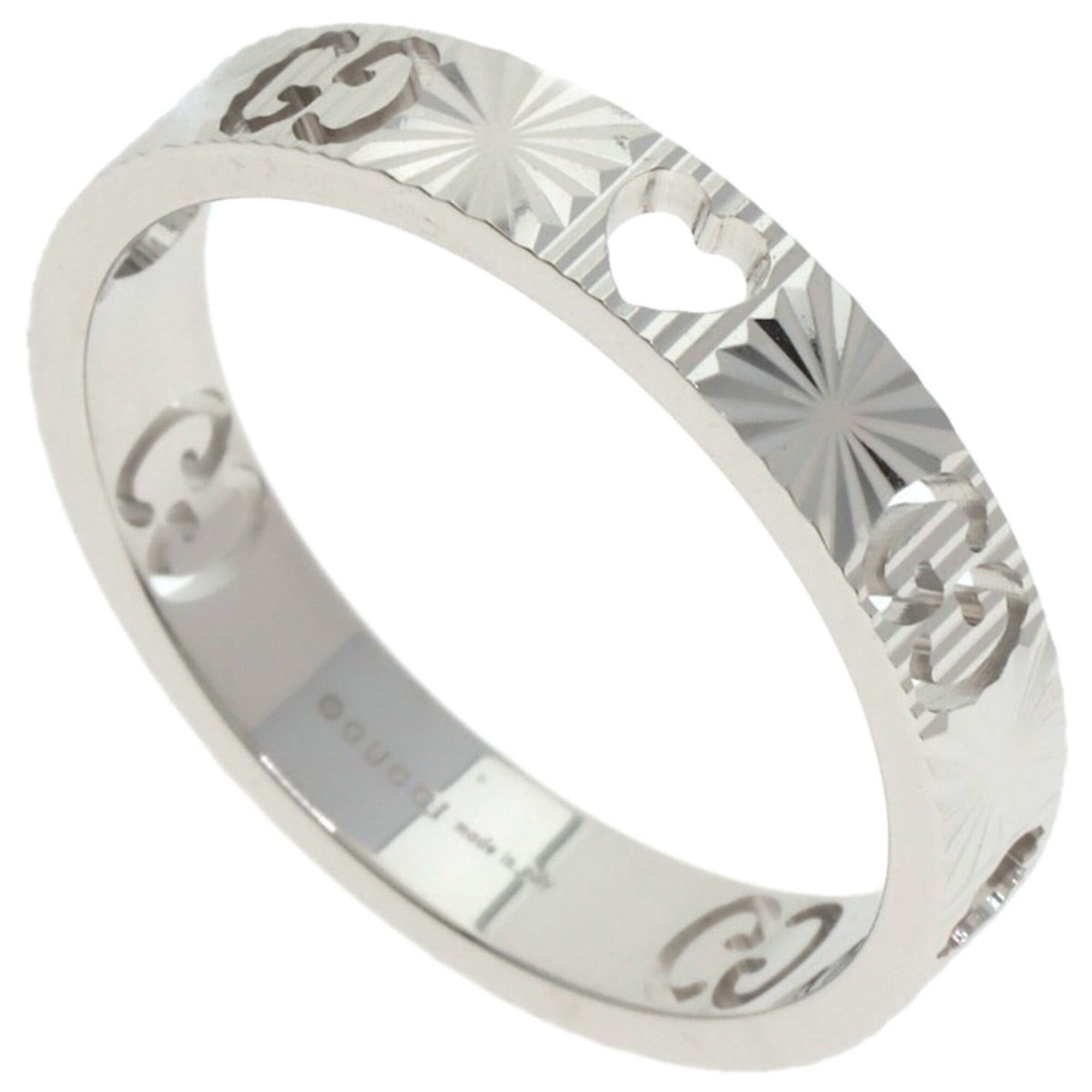 Gucci Gucci Icon Heart #21 Ring, 18K White Gold, Women's GUCCI Size ONE SIZE - 1 Thumbnail