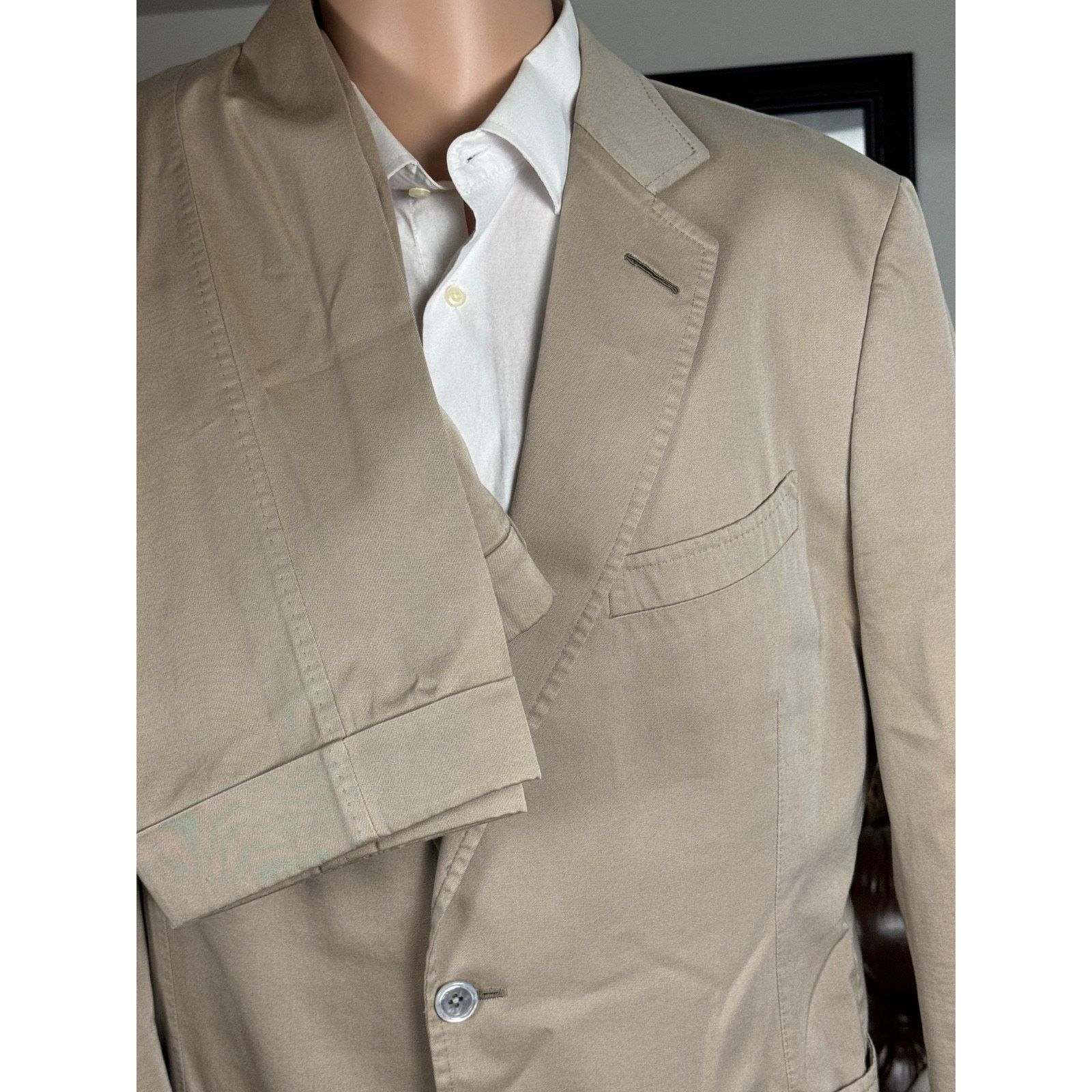 Tom Ford Tom Ford 2 Pc Summer Cotton Beige Tan Suit 54L 44L 38x32 Size 44L - 2 Thumbnail