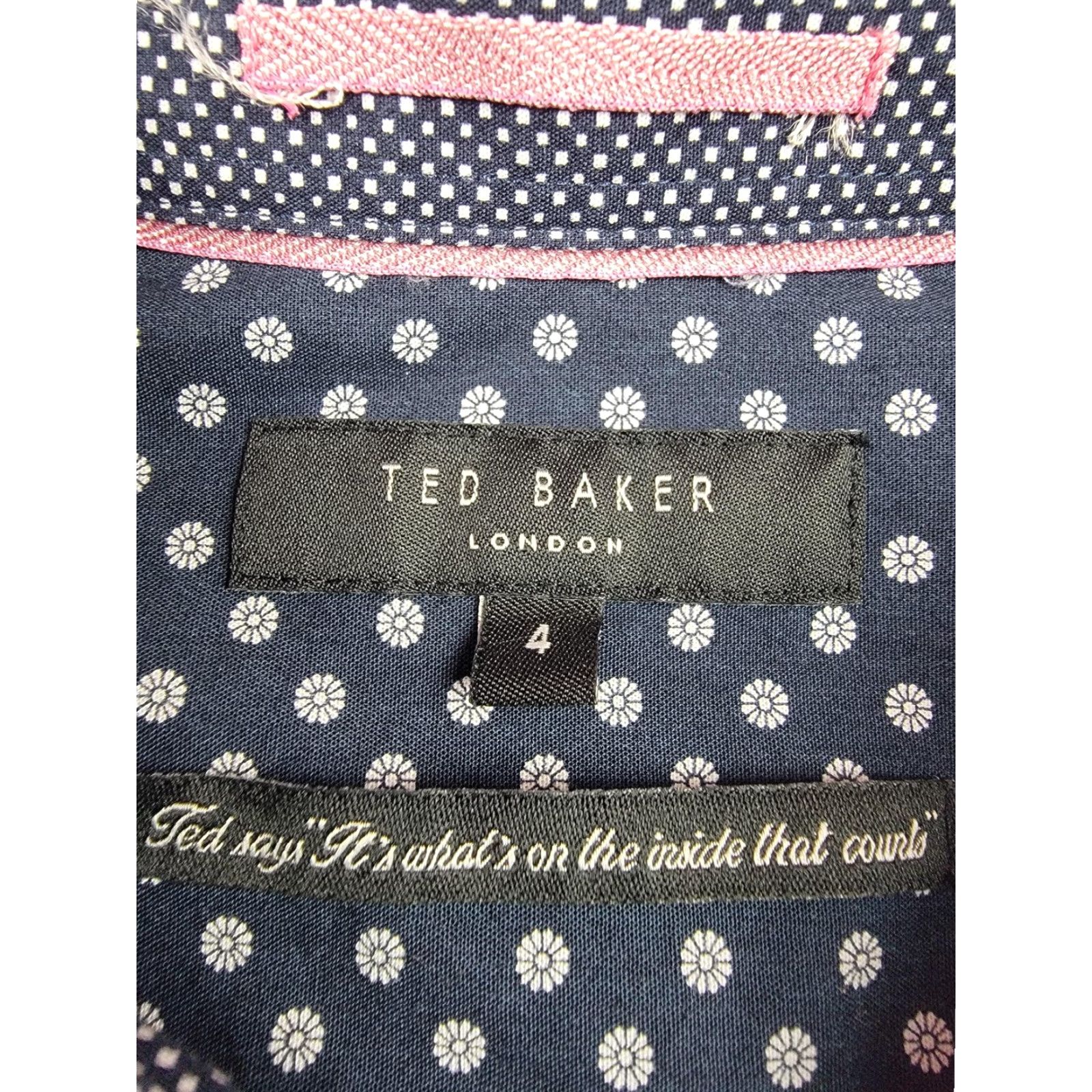 Ted Baker Ted Baker Shirt Mens Large Short Sleeve Pattern Button Up Modal Blend Casual blue geometric square print Size US L / EU 52-54 / 3 - 3 Thumbnail