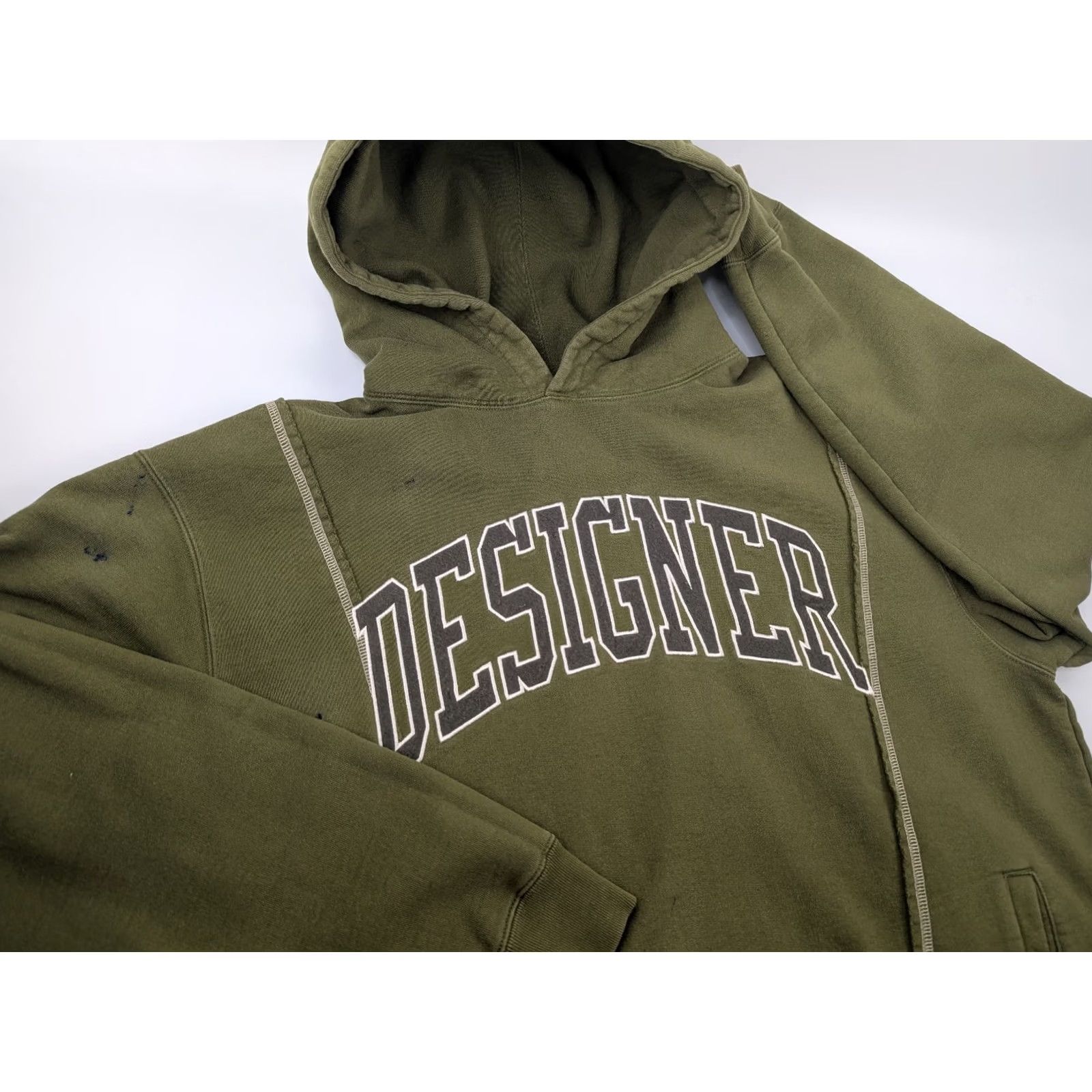 Market MARKET Hoodie Mens Large Pullover Olive Green Graphic Print Sweater Streetwear Hip Hop Designer Size US L / EU 52-54 / 3 - 2 Thumbnail