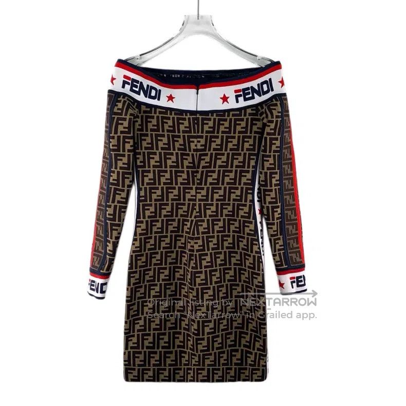 Fendi Fendi Deep Brown Classic F Logo Monogram Cotton Off-the-Sh Size XS / US 0-2 / IT 36-38 - 2 Thumbnail
