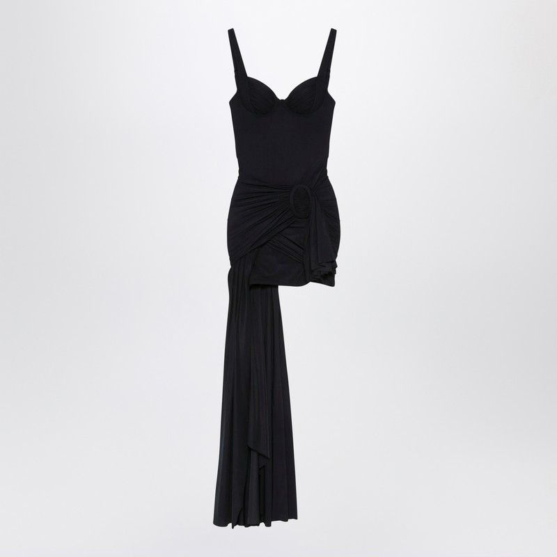 Balenciaga Balenciaga Black Draped Mini Dress In Jersey Size XS / US 0-2 / IT 36-38 - 1 Thumbnail