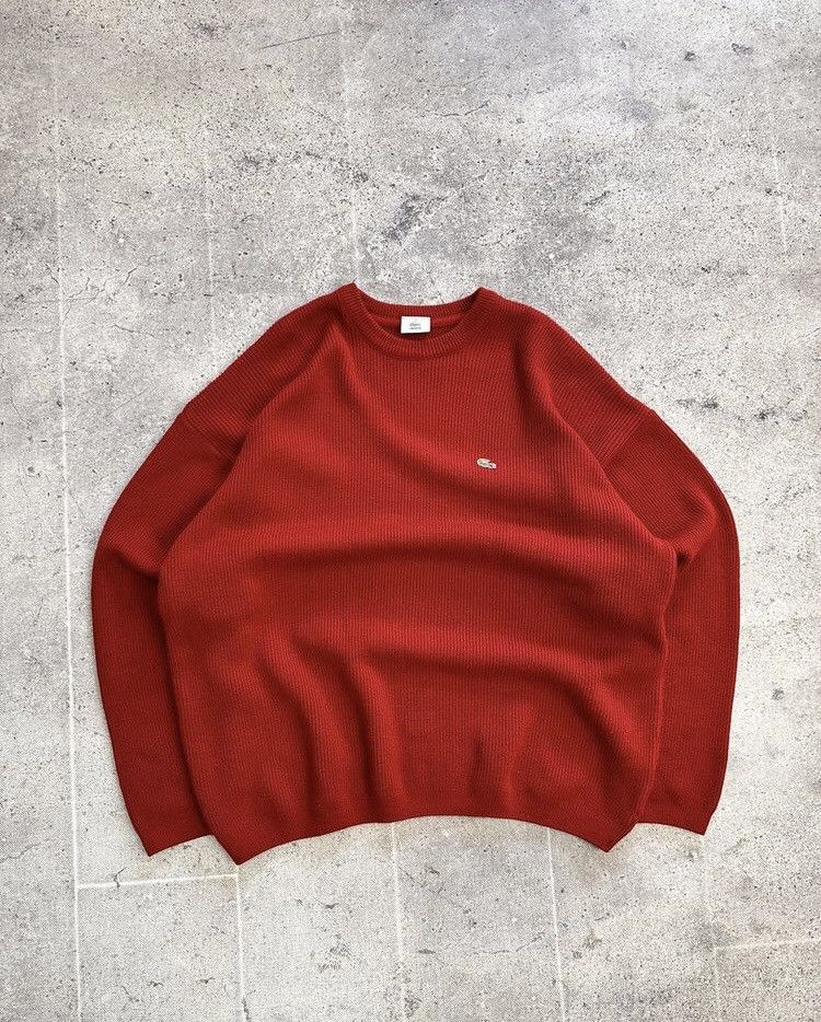 Lacoste × Vintage Chemise Lacoste Knit Red Wool Blue Sweater Y2K Size US XL / EU 56 / 4 - 1 Thumbnail