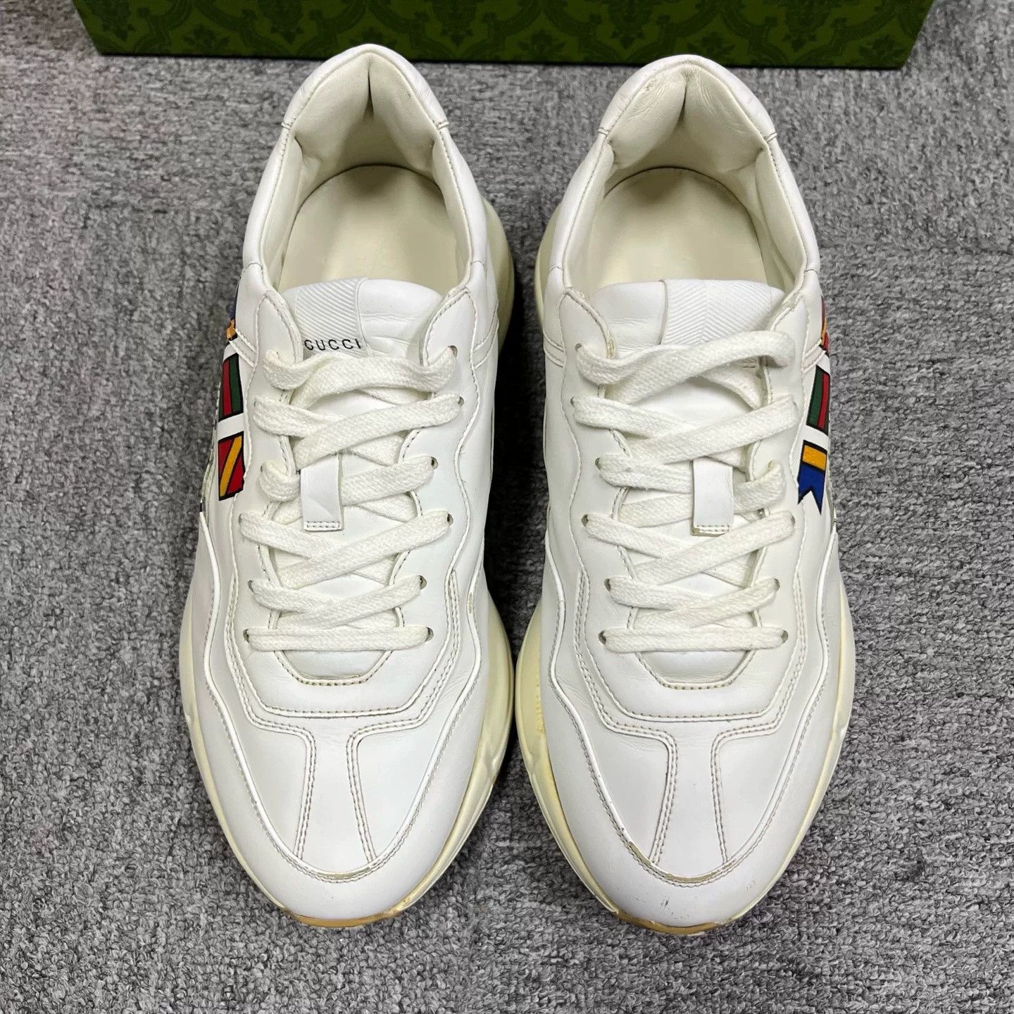 Gucci Gucci Latest White Brown Leather Dad Shoes Size US 7.5 / EU 40-41 - 3 Thumbnail