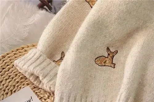 Vintage New Women's Kawaii Sweater Ulzzang Vintage Size ONE SIZE - 6 Thumbnail