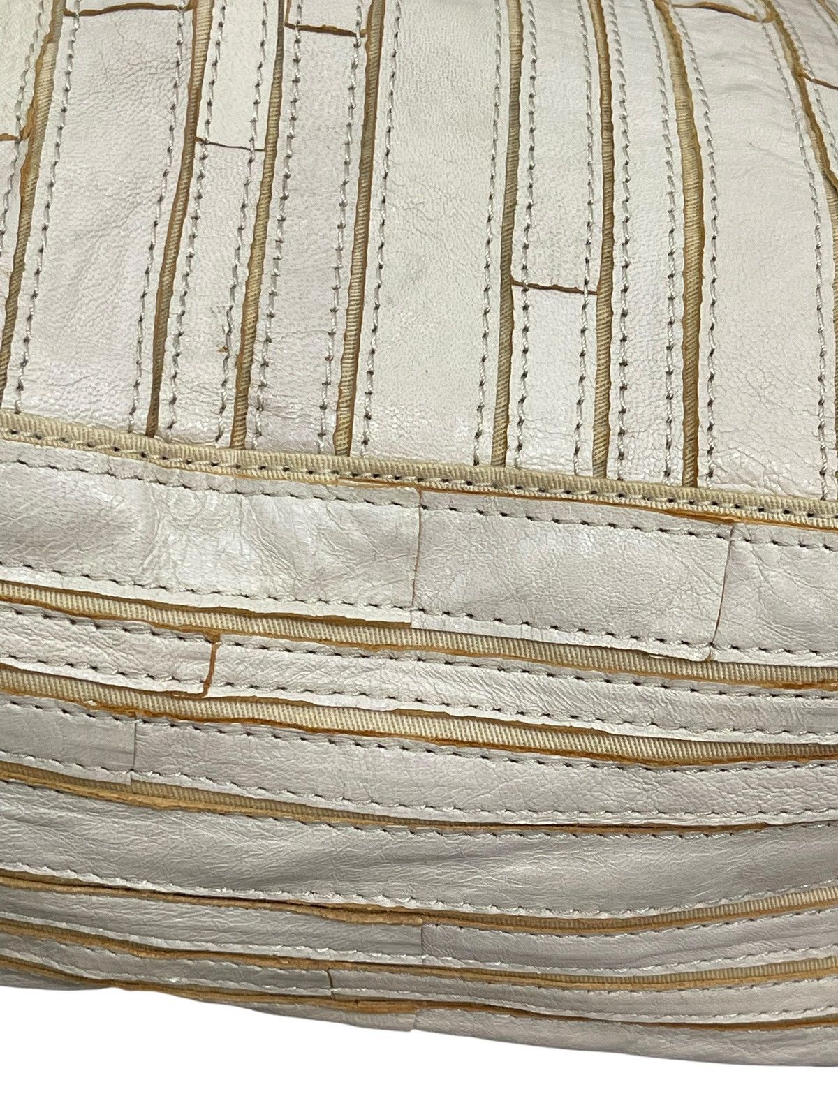 Genuine Leather Leather Patchwork Striped Trideep Tote Shoulder Bag 1🟩5 Size ONE SIZE - 15 Thumbnail
