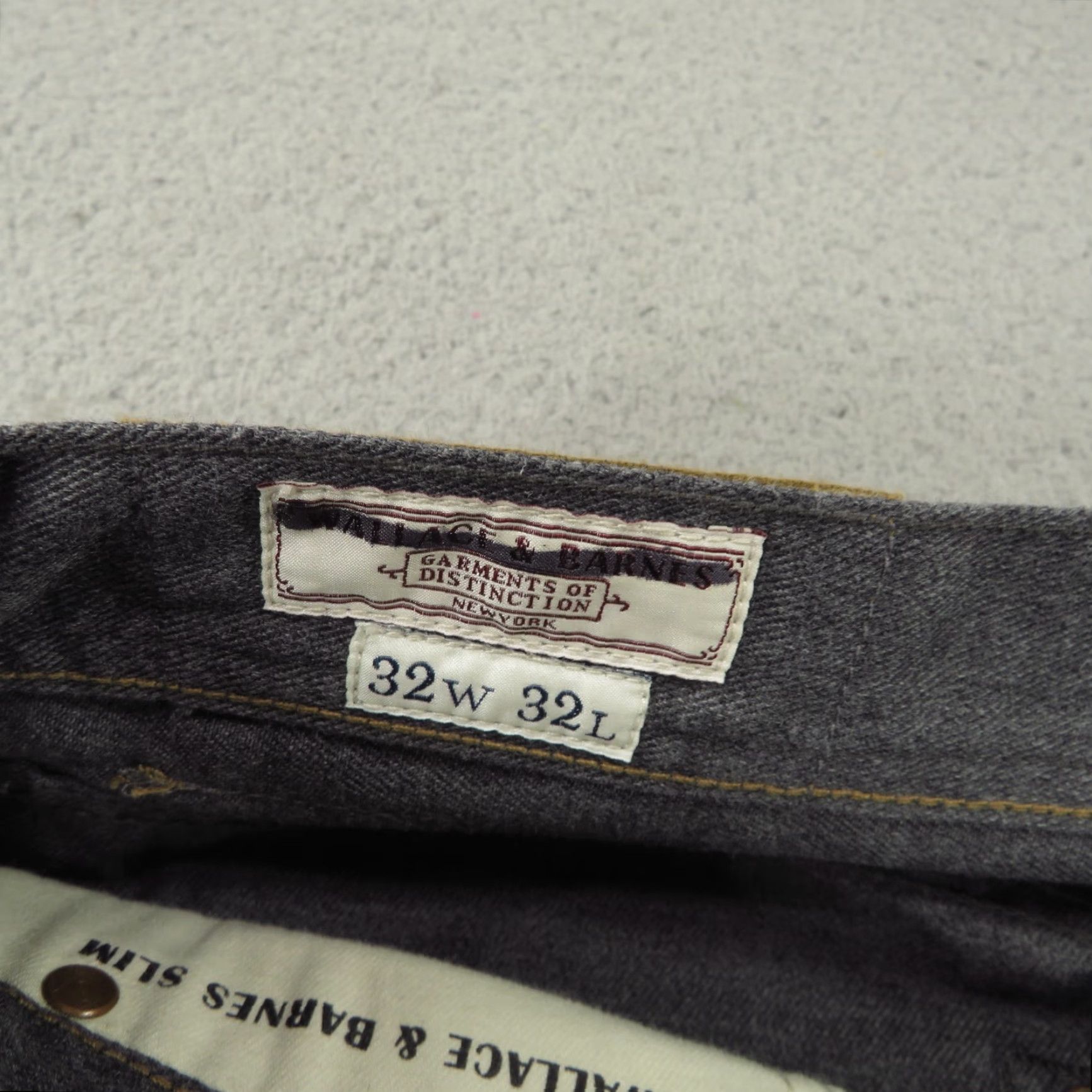 Wallace & Barnes Wallace & Barnes Jeans Mens 32x32 Slim Fit Charcoal Grey Denim Button Fly Shirt? Size US 32 / EU 48 - 7 Thumbnail