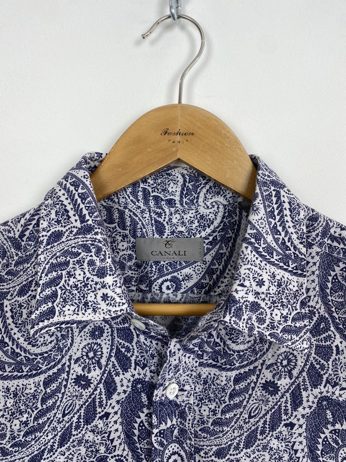 Canali Canali Buttons Up Long Sleeve Shirt Flax Paisley Size XL Top Size US XL / EU 56 / 4 - 4 Thumbnail