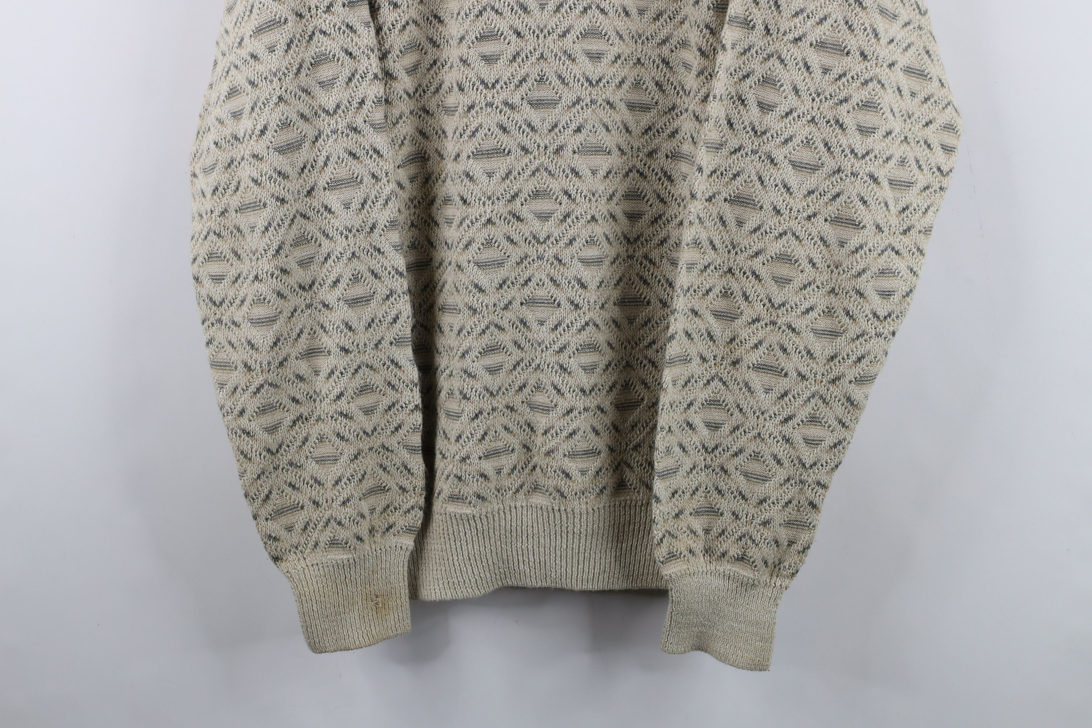 Vintage Vintage 90s Streetwear Diamond Knit Crewneck Sweater Size US L / EU 52-54 / 3 - 3 Thumbnail