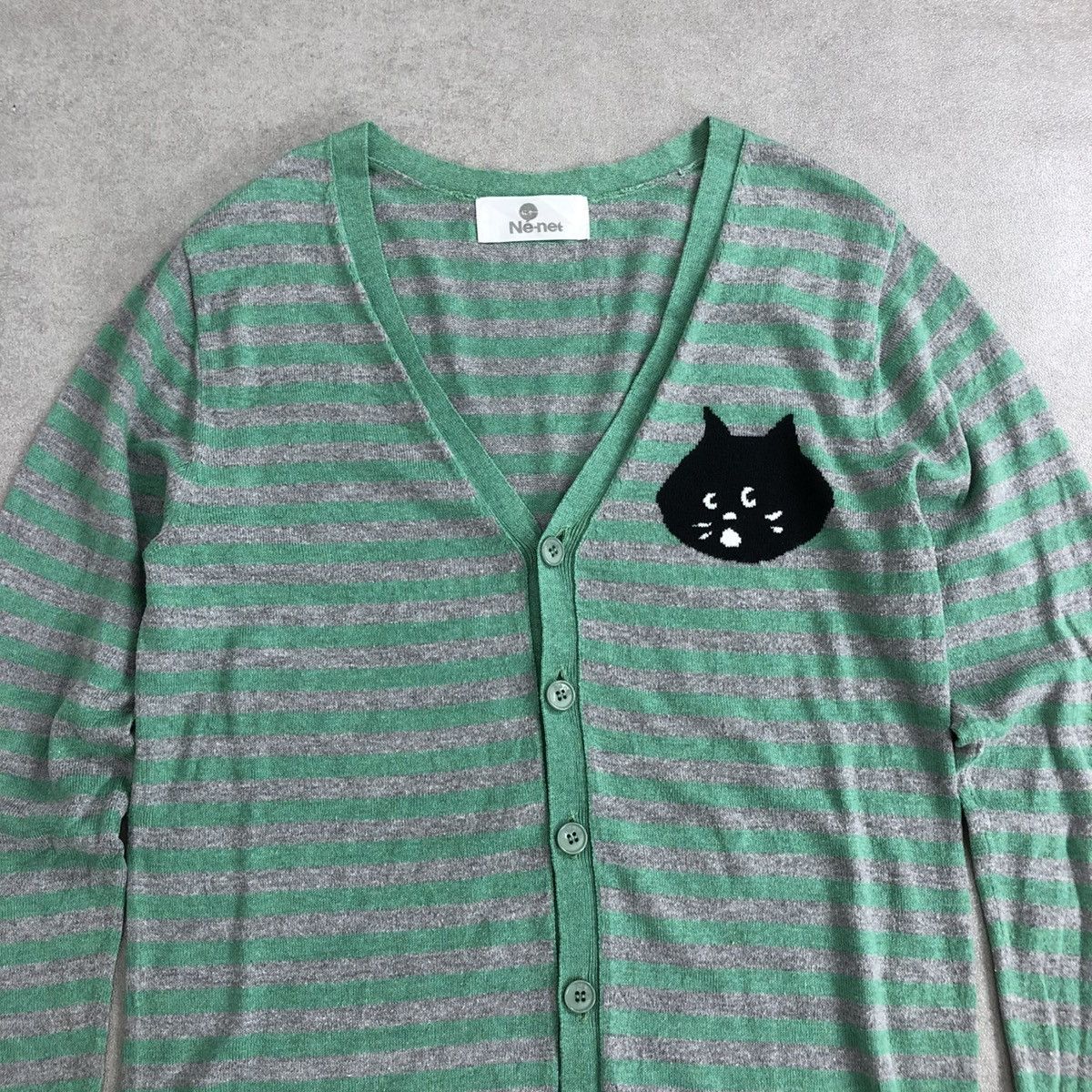 Issey Miyake × Ne-Net Vintage Issey Miyake Ne-Net Iconic Logo Stripe Cardigans Size S / US 4 / IT 40 - 2 Thumbnail
