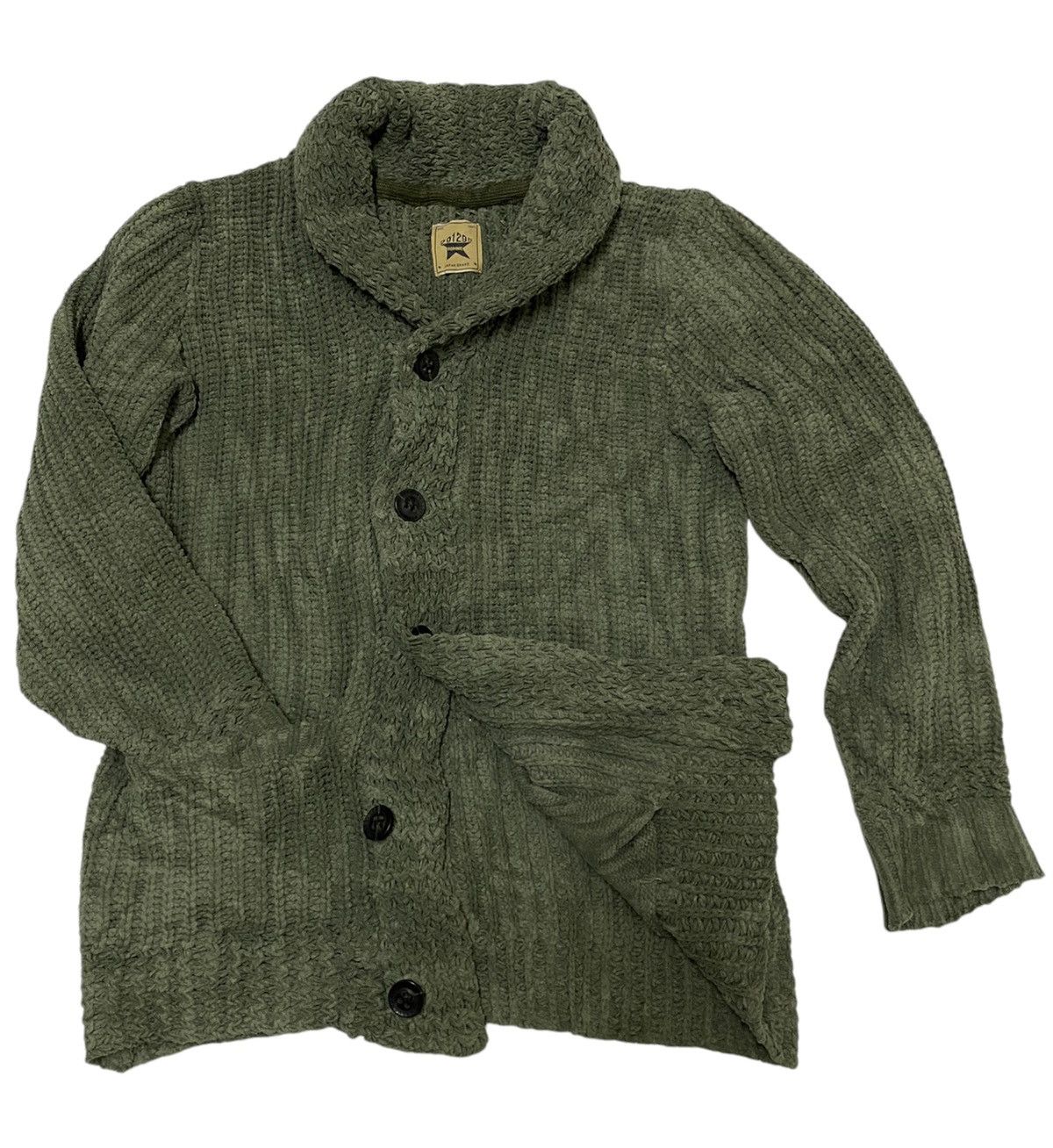Japanese Brand 291295 Homme Cardigan Cable Knit Sweater (C3) Size US M / EU 48-50 / 2 - 5 Thumbnail