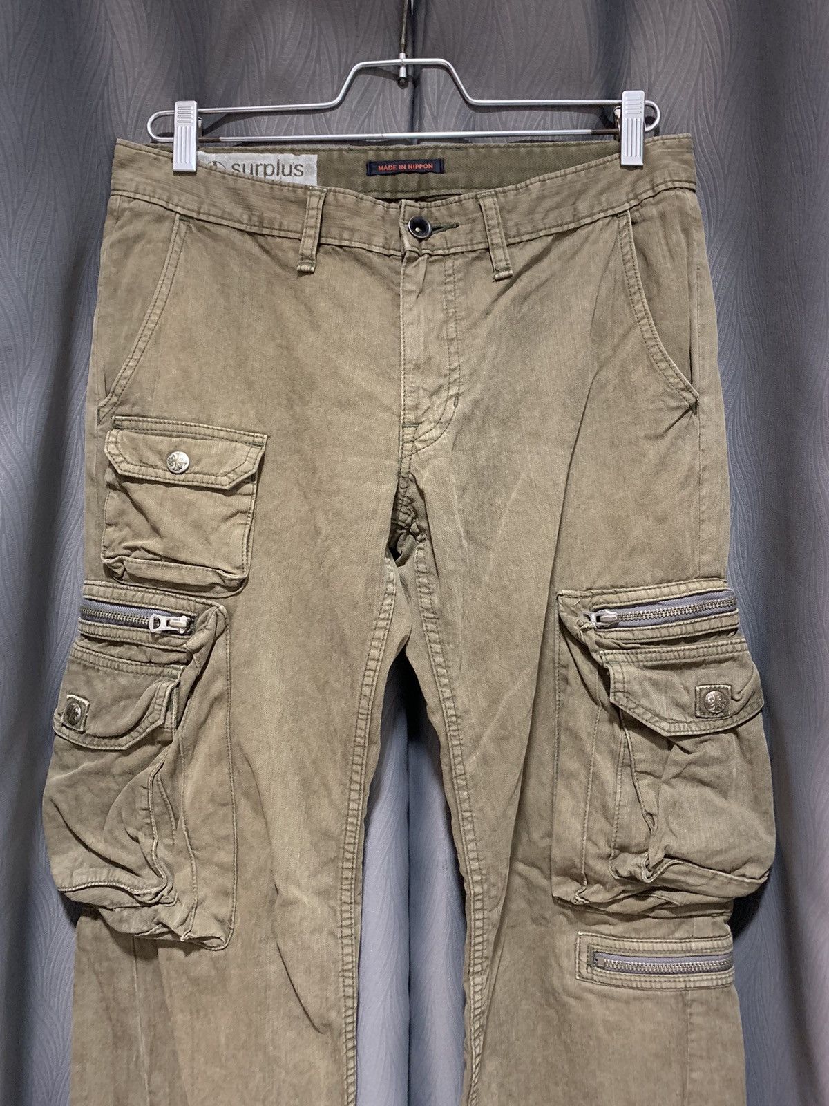 Japanese Brand Surplus Low rise multi pockets bootcut cargo pants Size US 32 / EU 48 - 3 Thumbnail