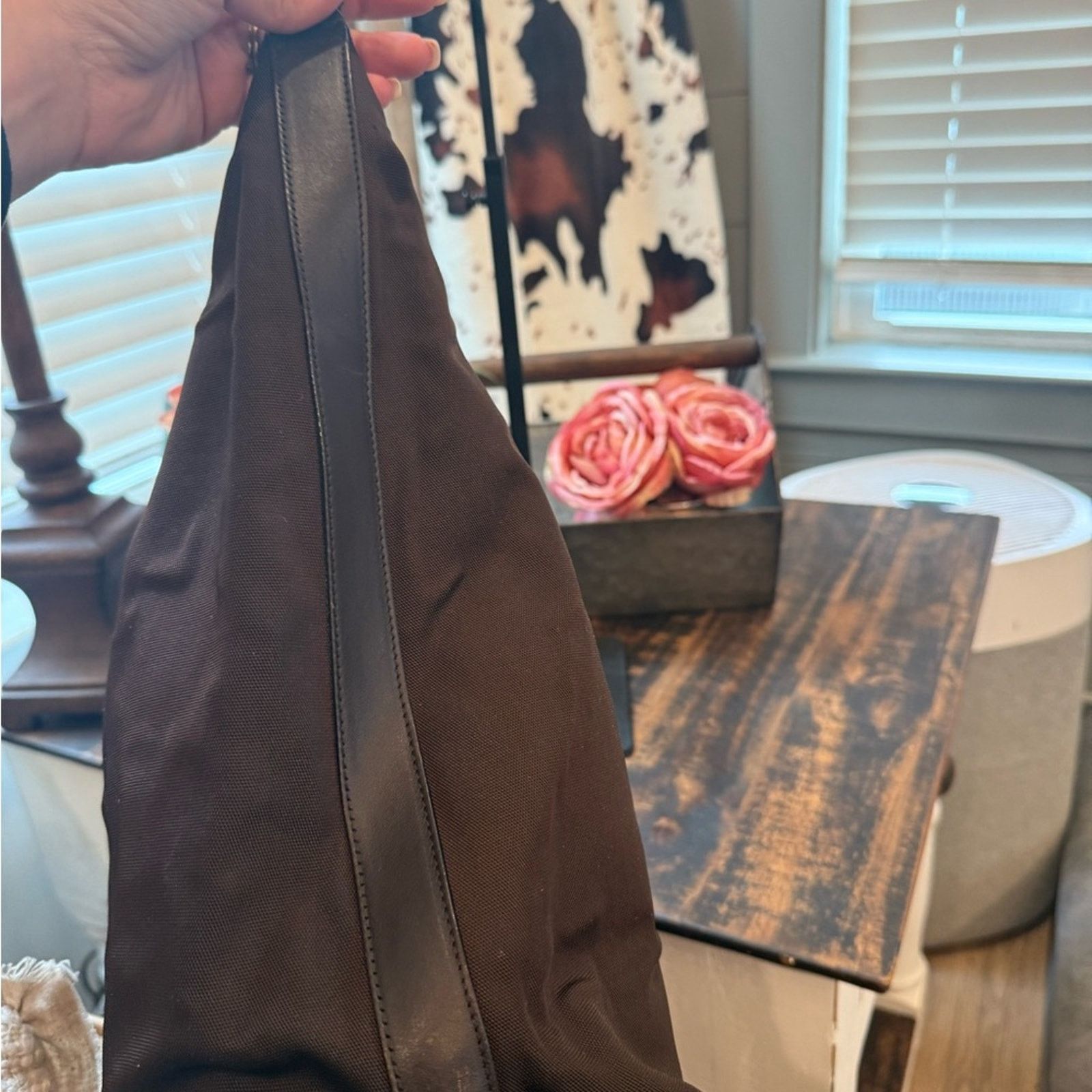 Gucci Gucci Vintage Chocolate Canvas & Leather Bag 00119558444 Size ONE SIZE - 10 Thumbnail