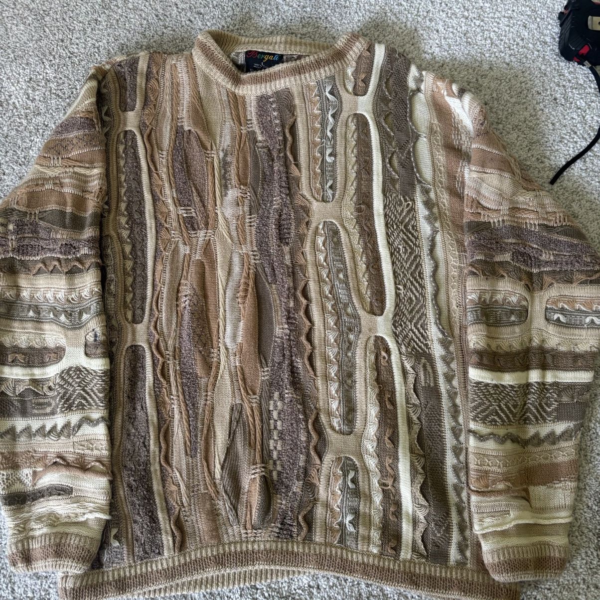 Bergati Vintage Bergati Patterned Sweater 90s Large 3D Coogi Style Size US L / EU 52-54 / 3 - 1 Thumbnail