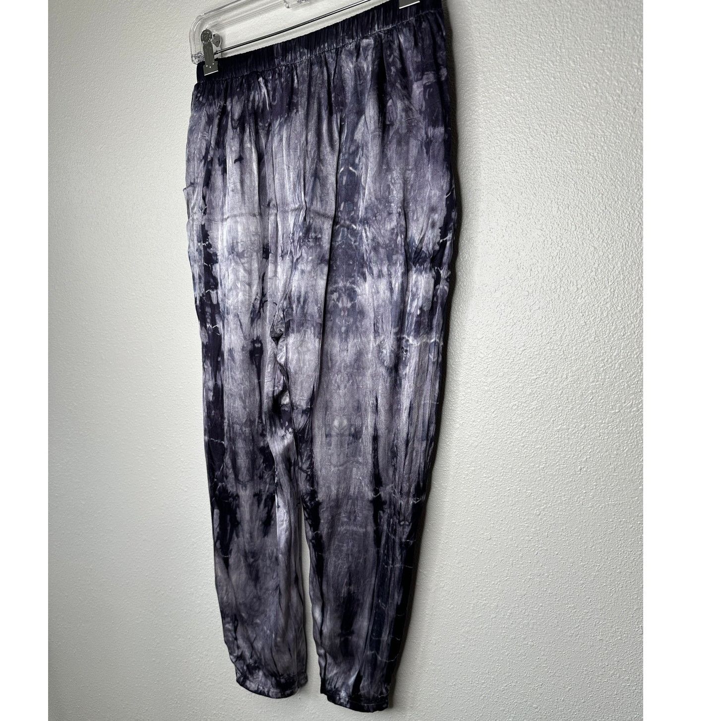 Nation LTD Nation Ltd Purple Cream Tie Dye Satin Elastic Waist Pants S Size 27" / US 4 / IT 40 - 4 Thumbnail