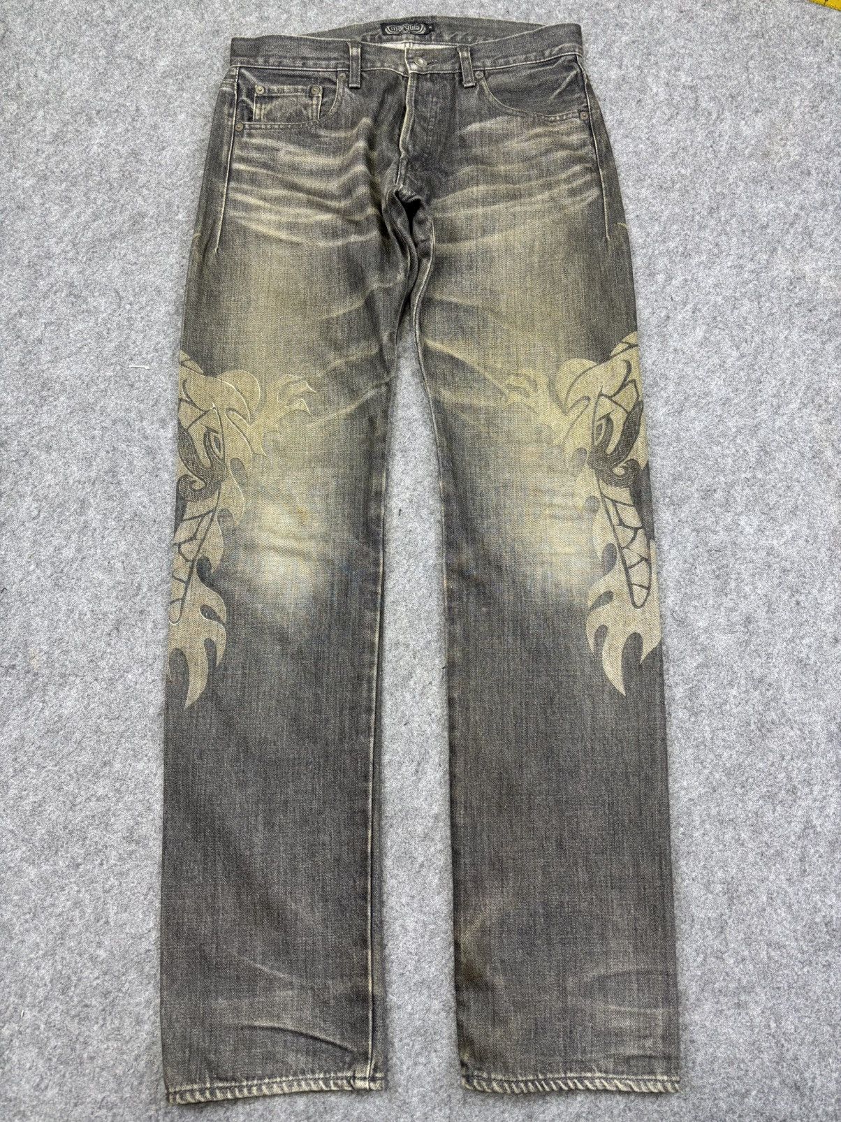 Japanese Brand 💥Artisanal💥Archival Marquis Twin Dragon Mural Denim F972 Size US 32 / EU 48 - 20 Thumbnail