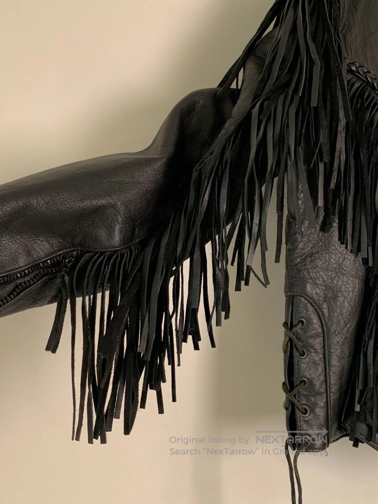 Rosie Assoulin Black Leather Fringe Jacket for Women. Size M / US 6-8 / IT 42-44 - 7 Thumbnail