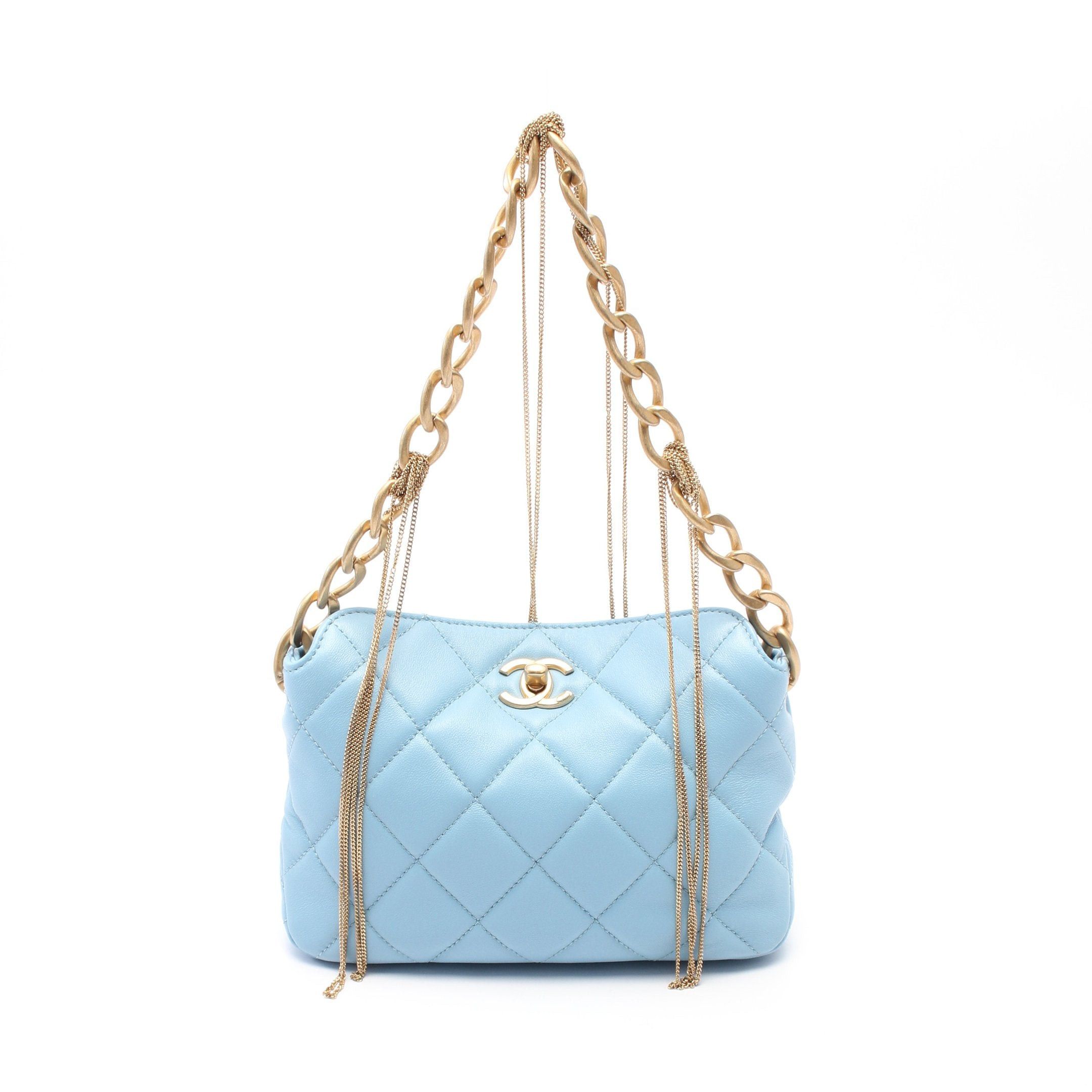 Chanel Chanel Matelasse Chain Handbag Leather Light Blue Gold Hardware Size ONE SIZE - 1 Thumbnail