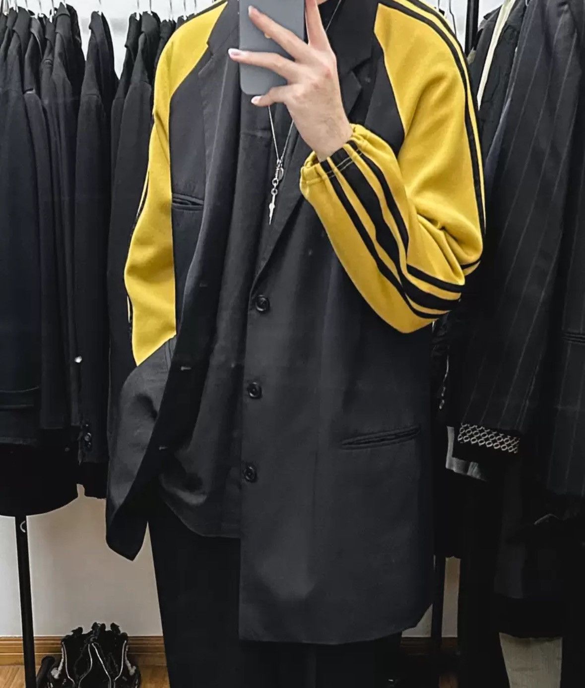 Yohji Yamamoto Yohji Yamamoto 98ss patchwork sleeve Ichiro suit Size US S / EU 44-46 / 1 - 8 Thumbnail