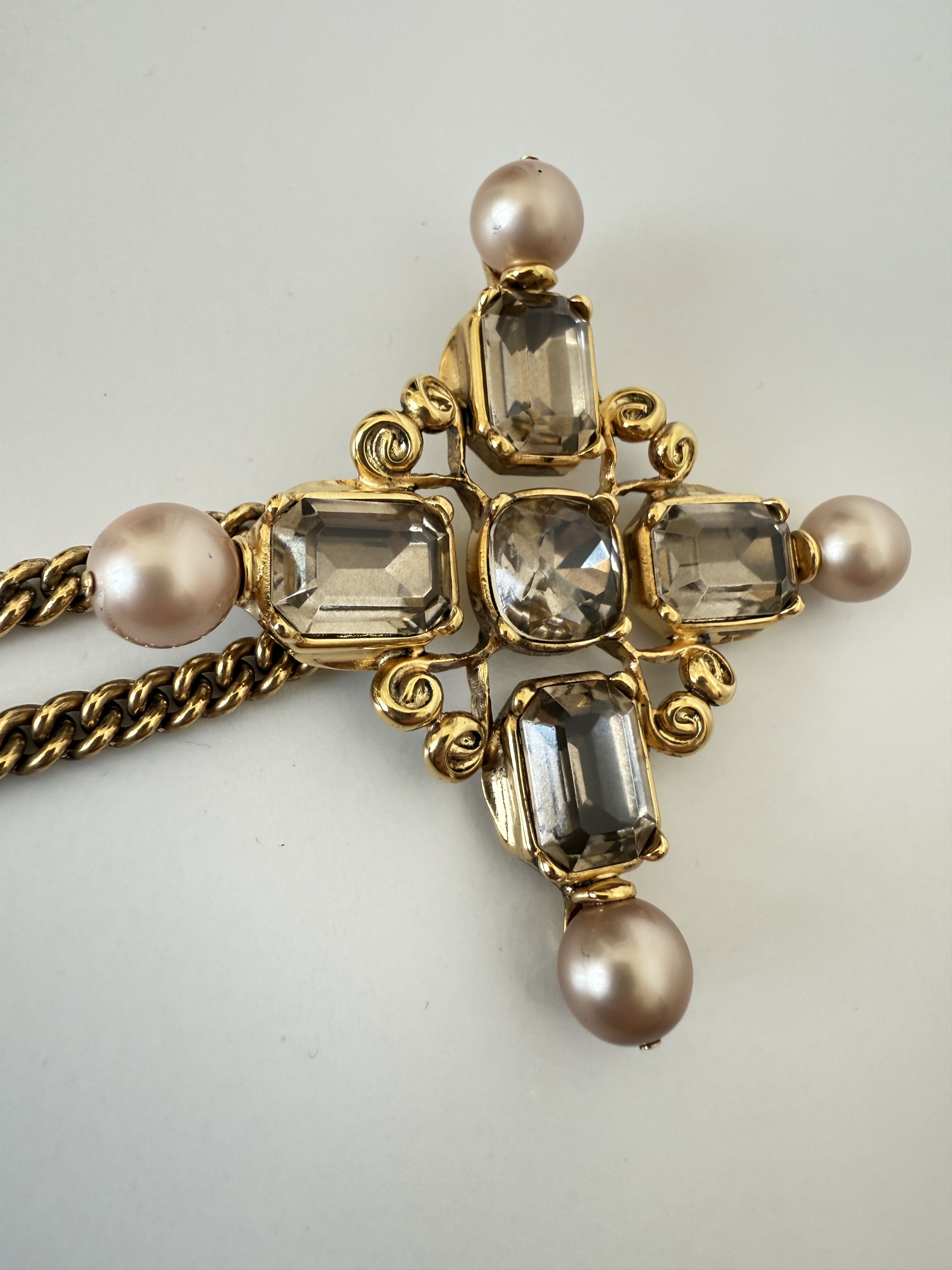 Saint Laurent Paris Saint Laurent Baroque Cross Charm Necklace Size ONE SIZE - 5 Thumbnail