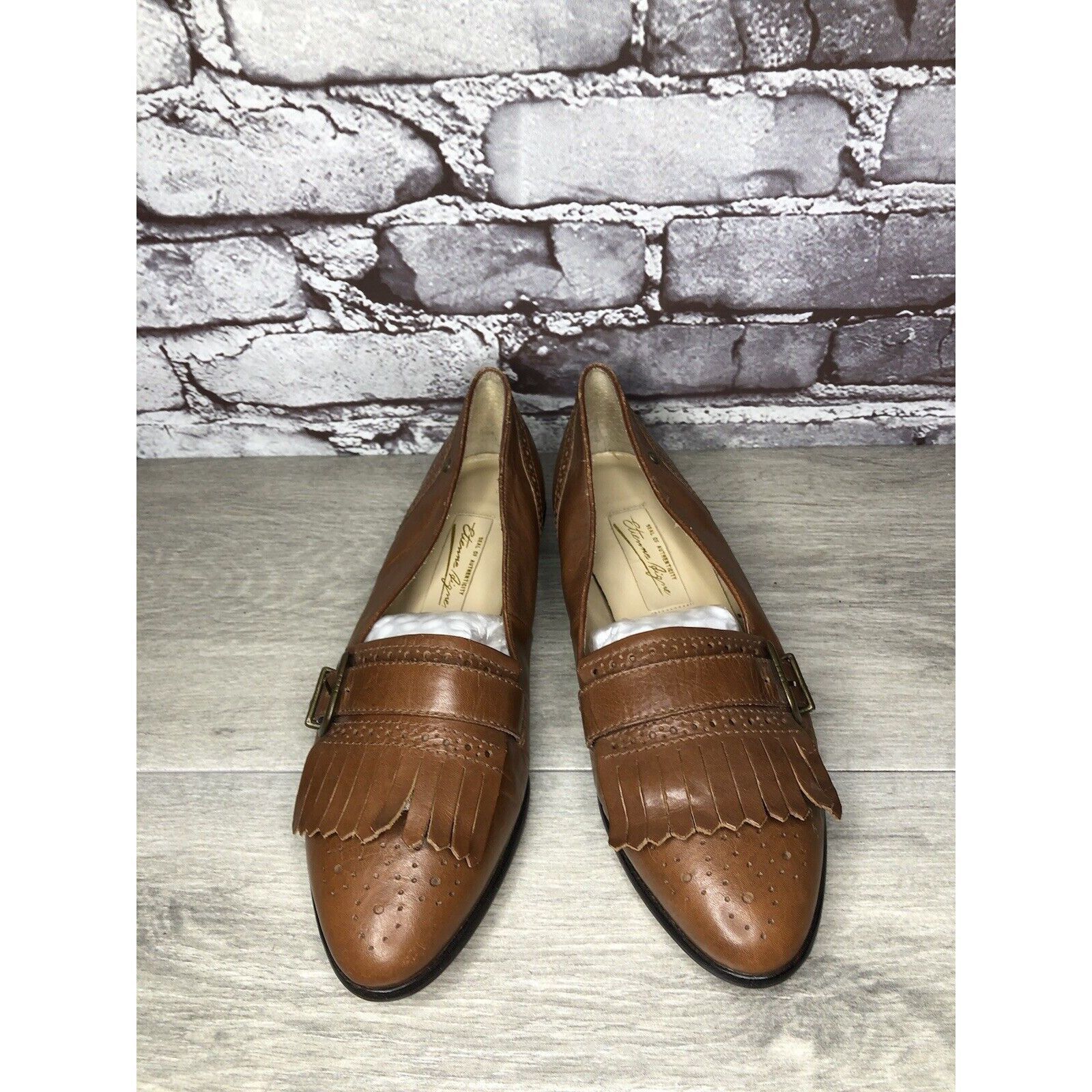 Etienne Aigner Etienne Aigner VTG Brown Leather Kiltie Monk Strap Loafers W Size US 9 / IT 39 - 22 Thumbnail