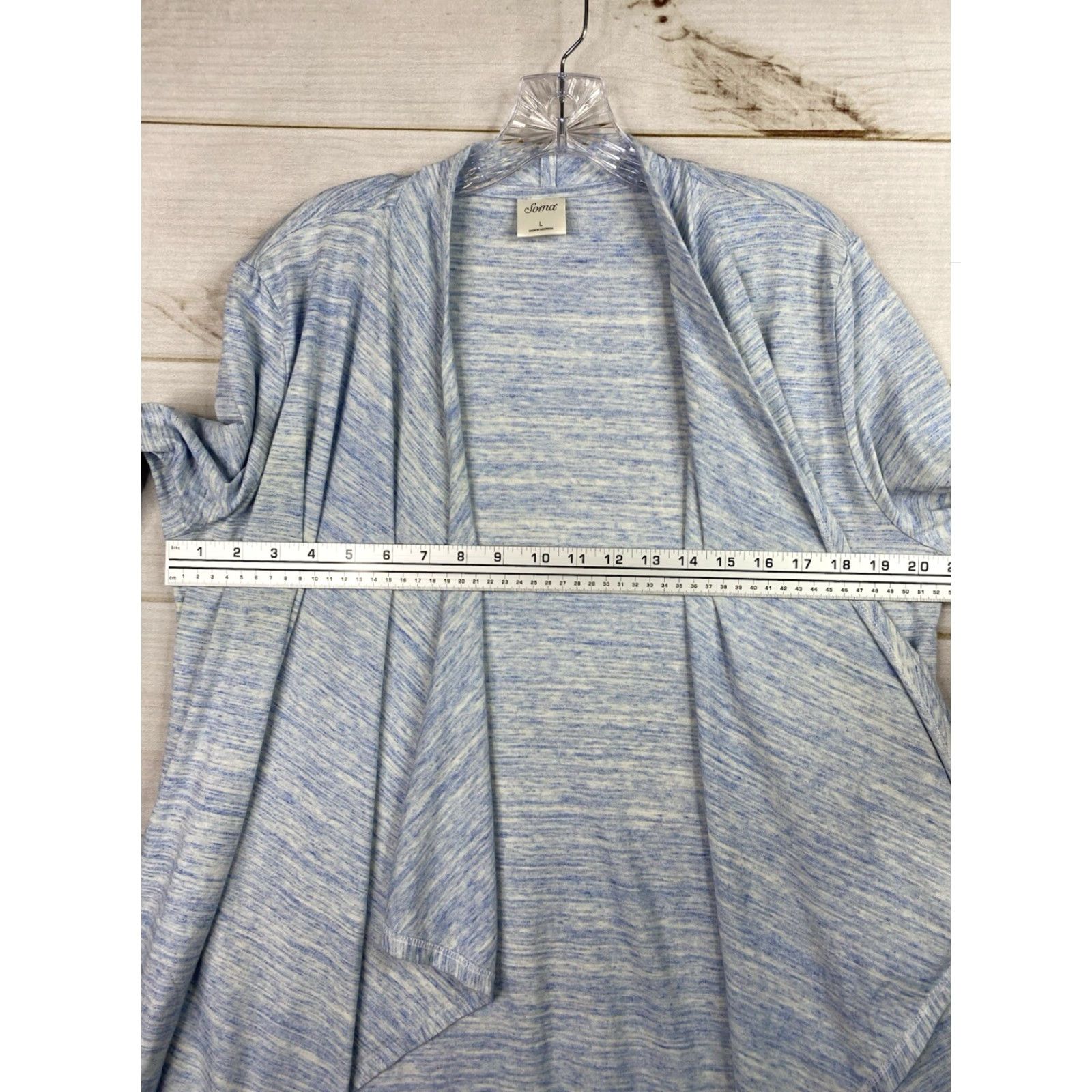 Vintage Soma Cardigan Duster Shirt Womens L Heather Sky Blue Open Front Casual Travel Comfort Ultra Soft Slub Terry Knit Size L / US 10 / IT 46 - 7 Thumbnail