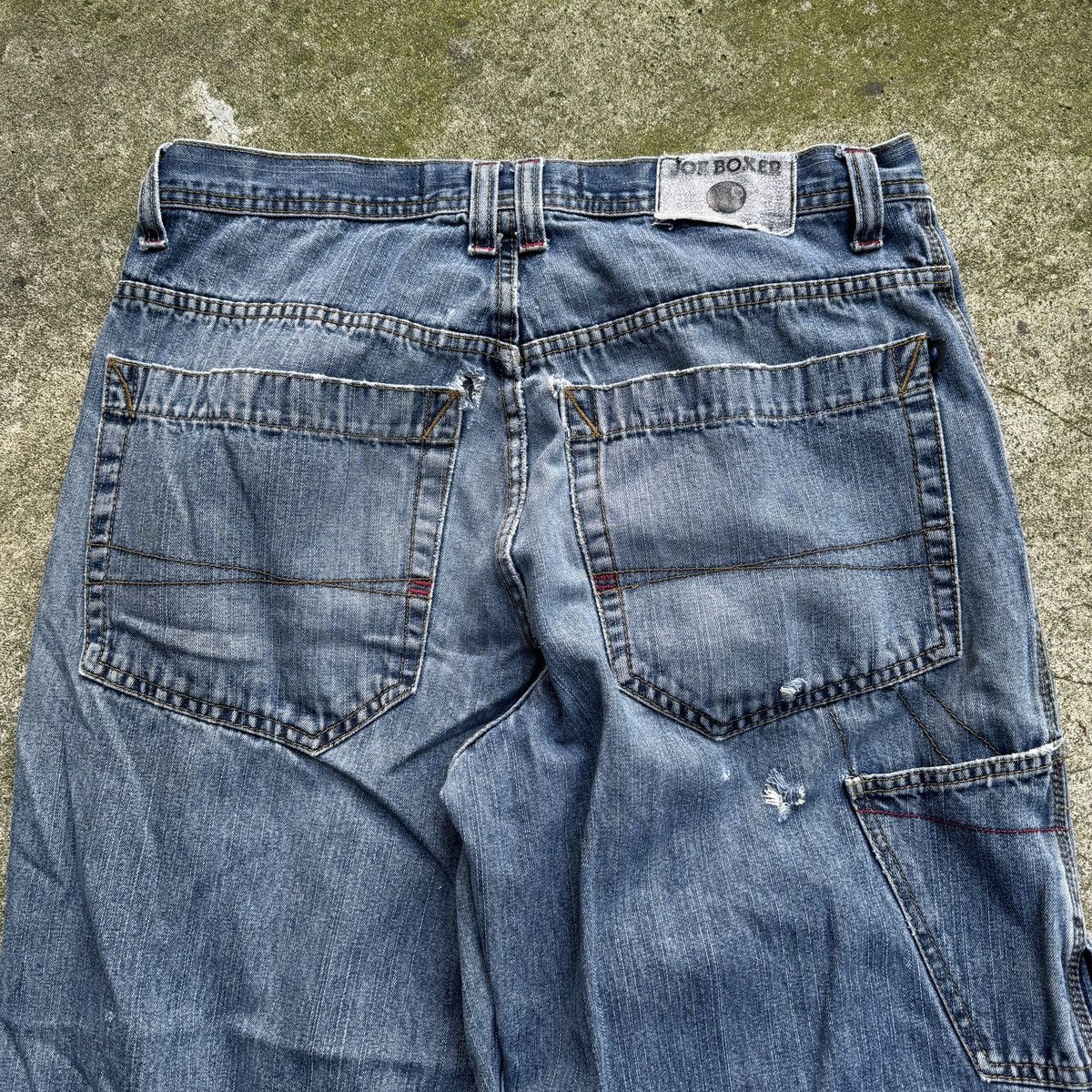 Vintage Thrashed Faded Distressed Baggy Wide Skater Jeans ERD Grunge Size US 33 - 6 Thumbnail