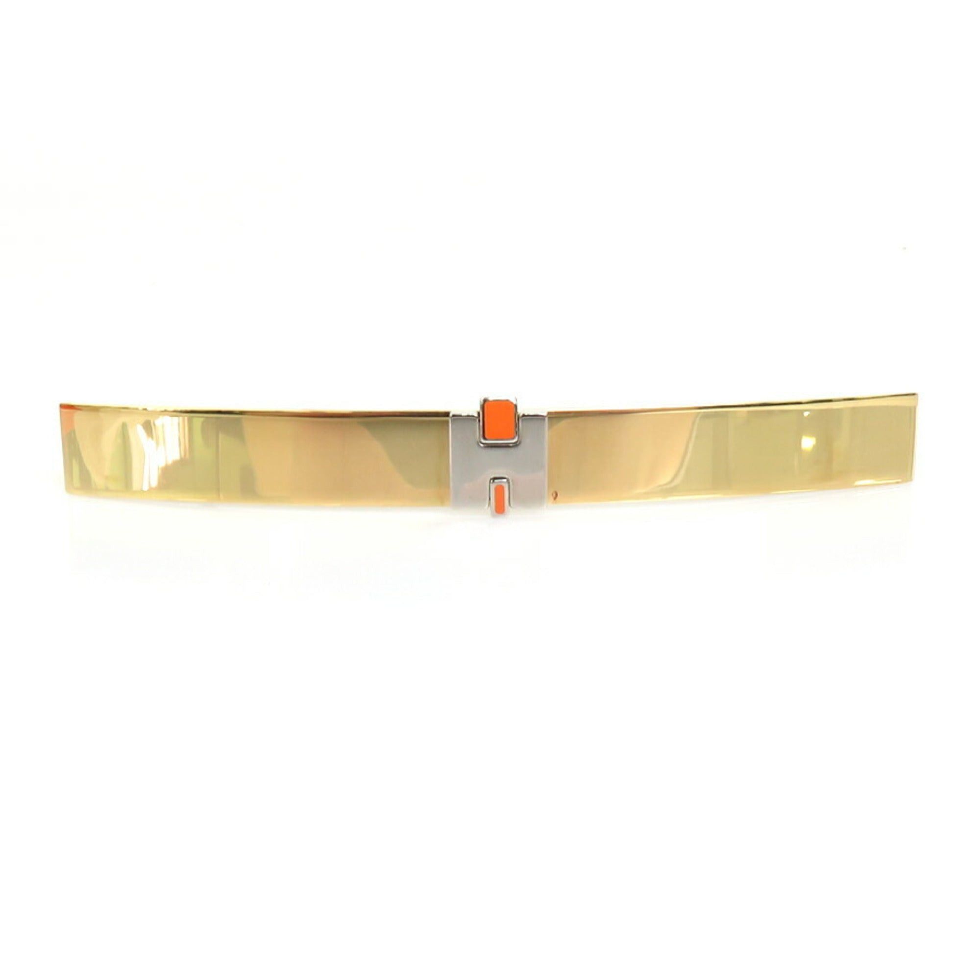 image of Hermes Barrette Metal/enamel Gold/silver/orange Ladies in Black, Women's