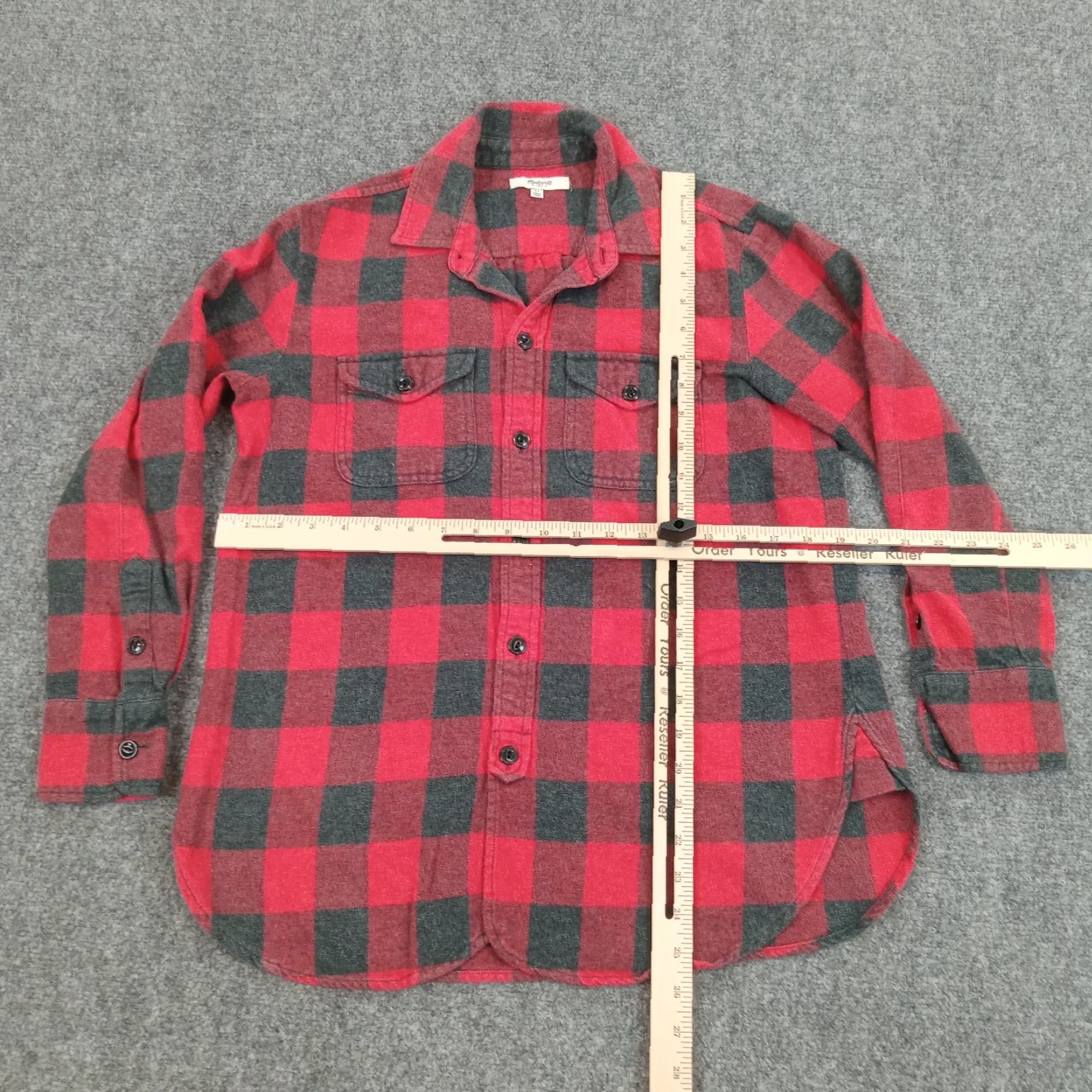 Madewell Madewell Flannel Shirt Womens XS Red Black Buffalo Plaid Long Sleeve Oversized Size XS / US 0-2 / IT 36-38 - 2 Thumbnail