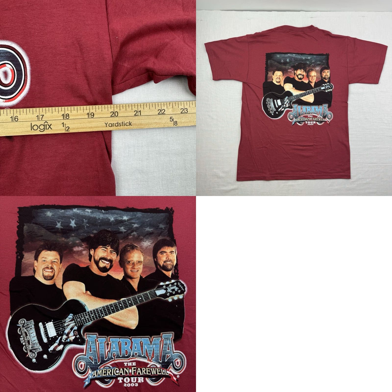 Gildan VINTAGE Gildan Alabama Band T Shirt Adult Medium Red Farewell Tour 2003 USA Mens M Shirt Size US M / EU 48-50 / 2 - 8 Thumbnail