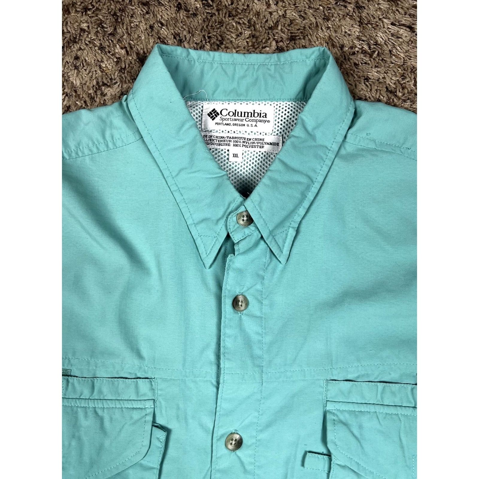 Vintage Columbia PFG Short Sleeve Shirt Men 2XL Button-Up Breathable Lightweight Blue Size US XXL / EU 58 / 5 - 6 Thumbnail
