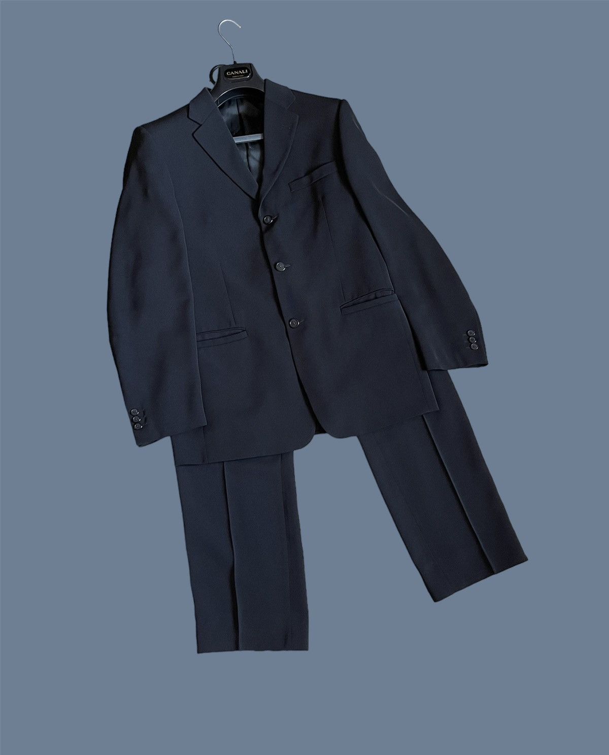 Versace × Vintage 90’s Versace classic black suit vintage Size 50R - 2 Thumbnail