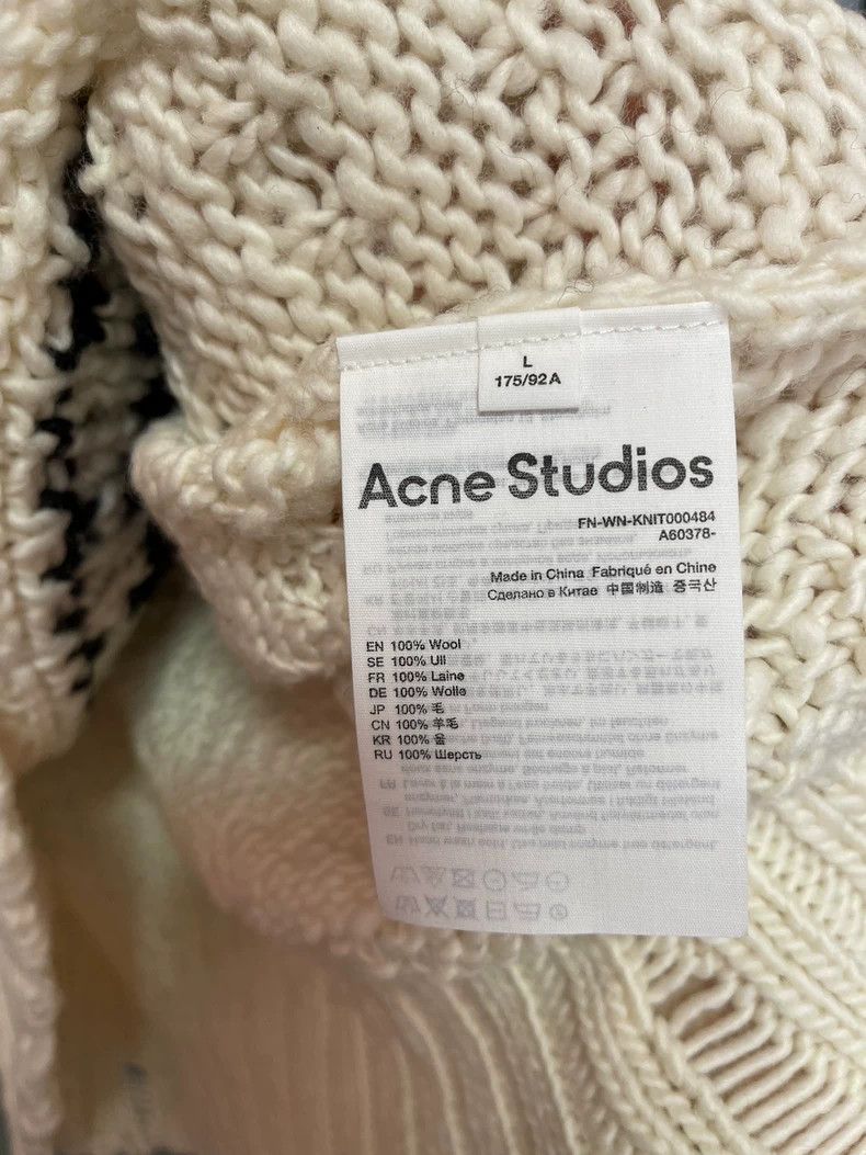 Acne Studios Acne Studios Beige patterned printed round-neck pullover l Size L / US 10 / IT 46 - 4 Thumbnail
